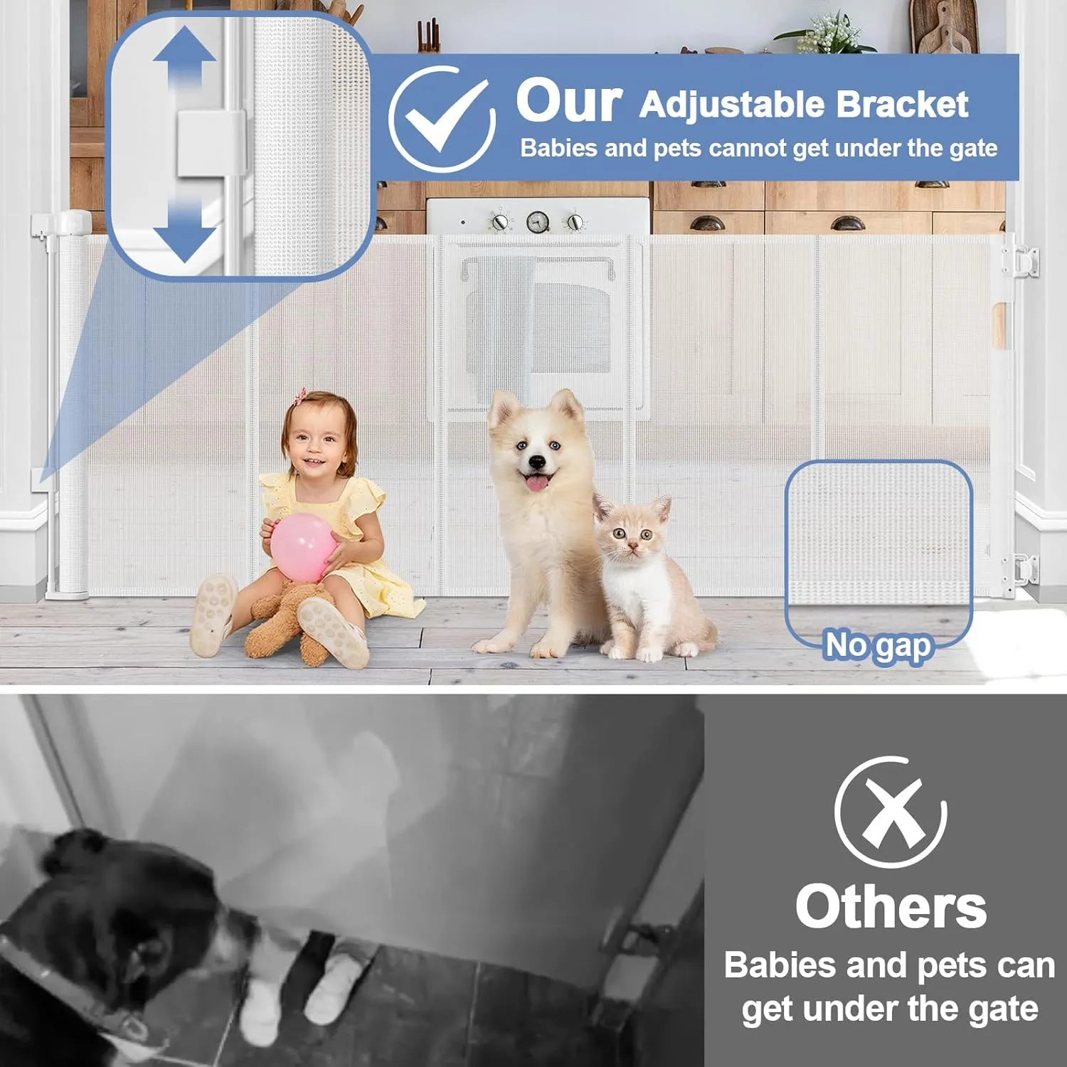 60" Retractable Baby Gate - White - Image 2
