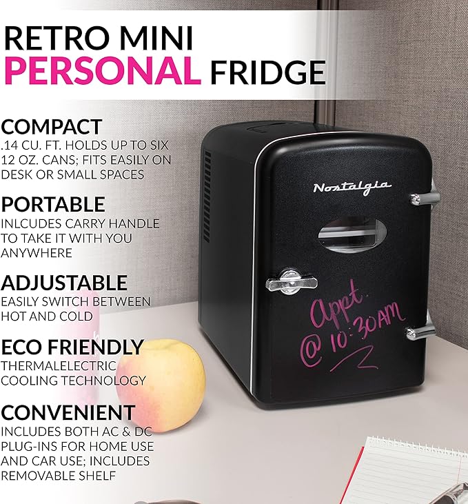 Retro 6 - Can Mini Fridge - Black - Image 4