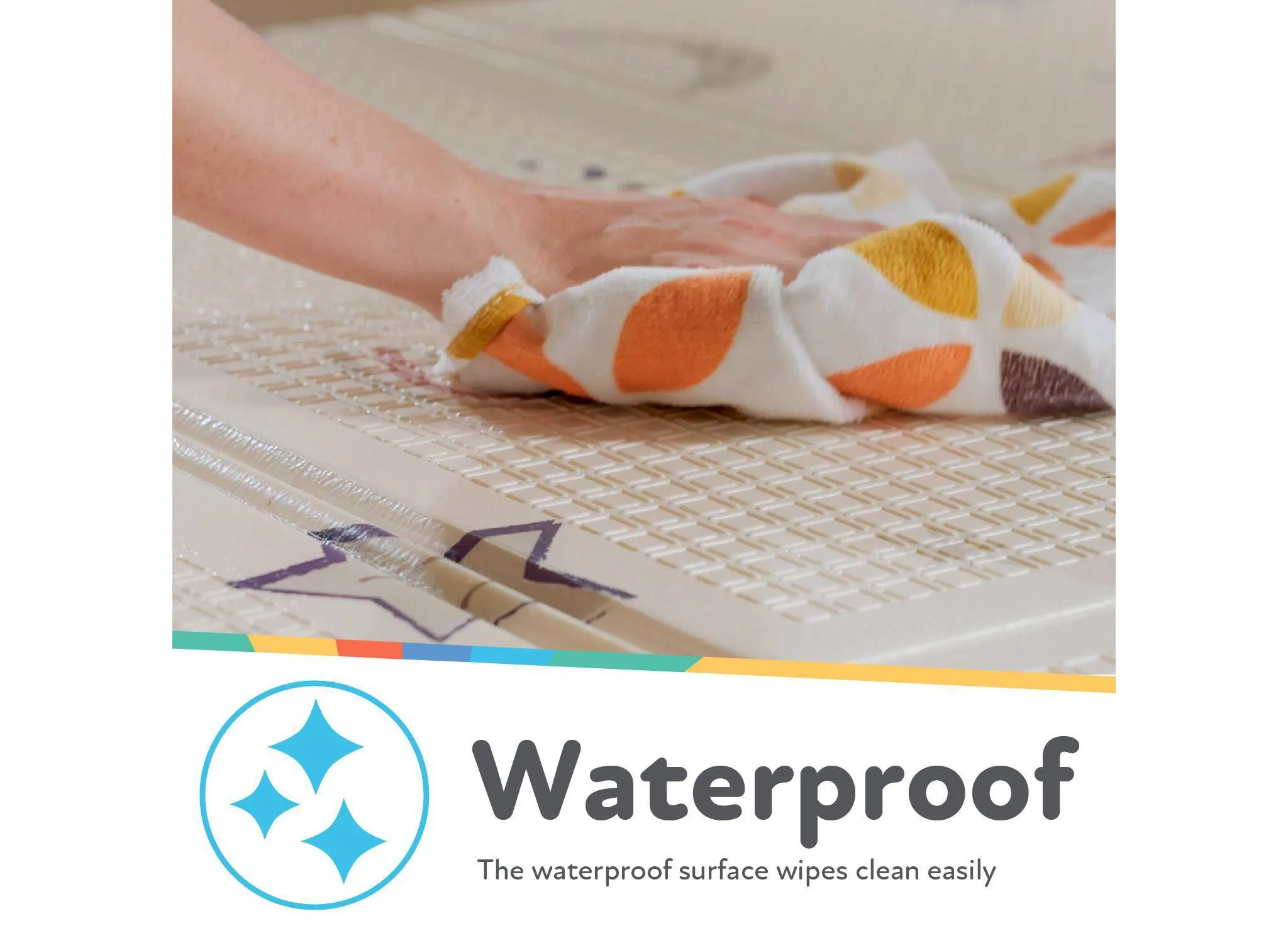Reversible Baby Play Mat Soft Lightweight Foam Foldable - Safari - Image 4