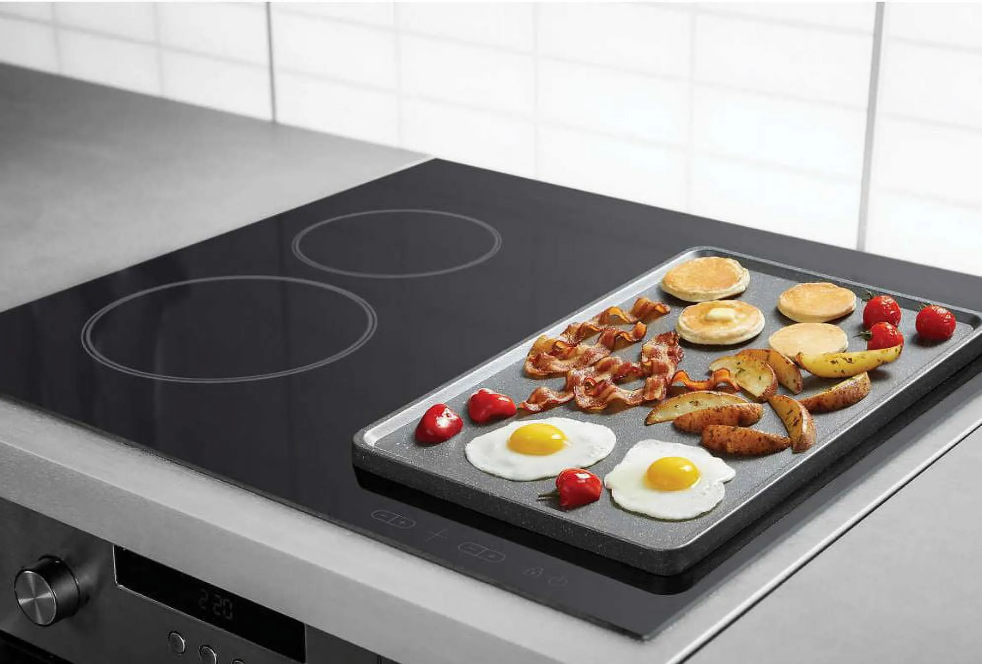 Reversible Grill/Griddle Pan - Black - Image 3