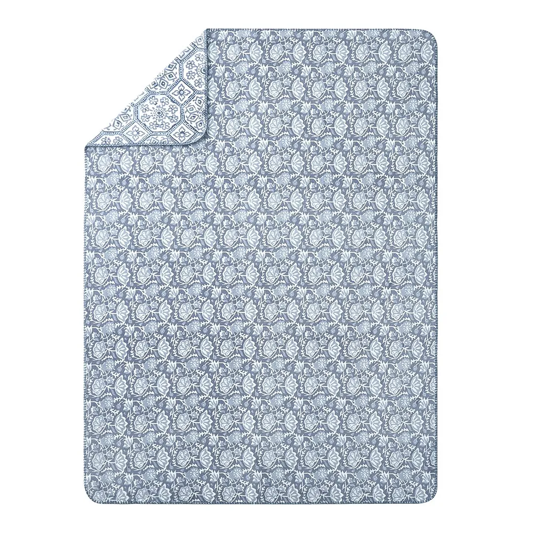 Reversible Luxe Plush Throw - Blue - Image 3