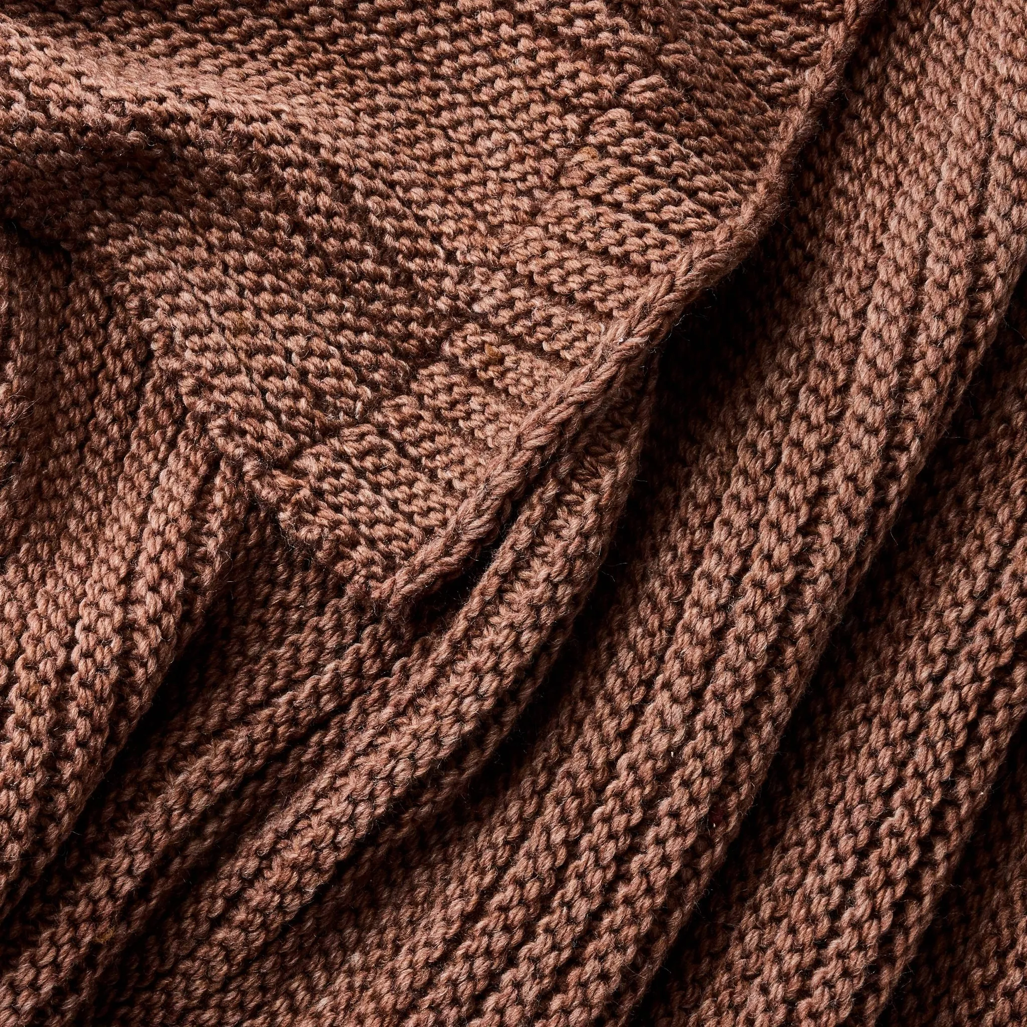 Rib Knit Throw - Burgundy - Image 4