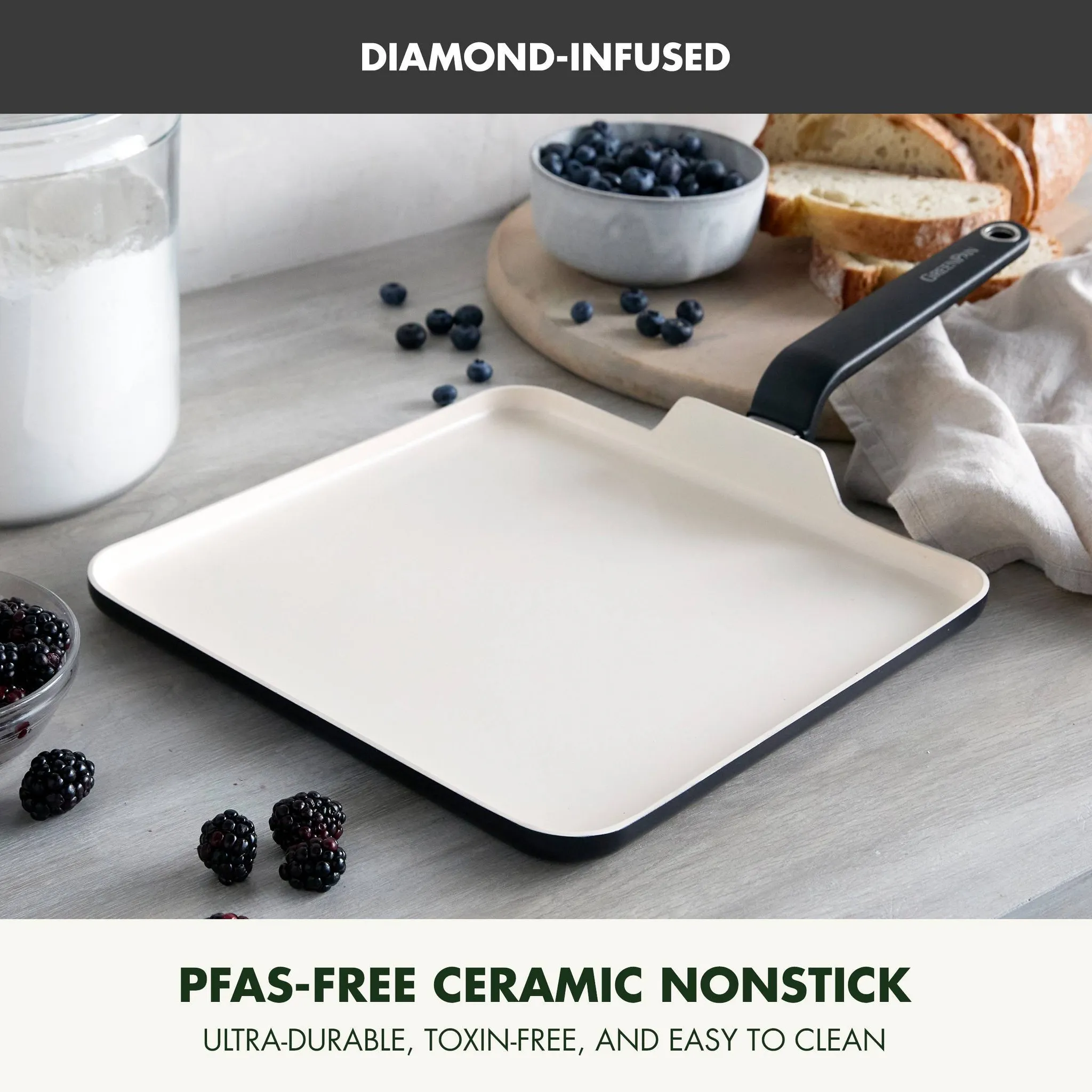 Rio Advanced 11" Ceramic Nonstick Griddle - Black - Image 4
