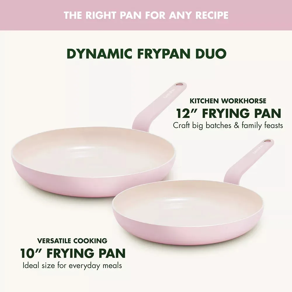 Rio Advanced 2pc 10" and 12" Ceramic Nonstick Fry Pan Set - Pink - Image 2