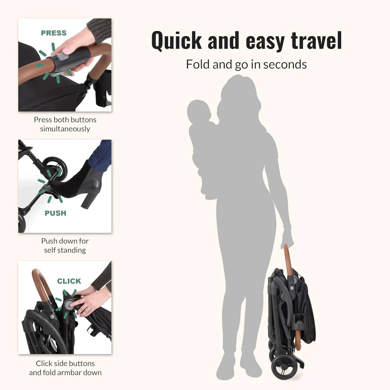 Rioglide Compact Stroller - Black - Image 6