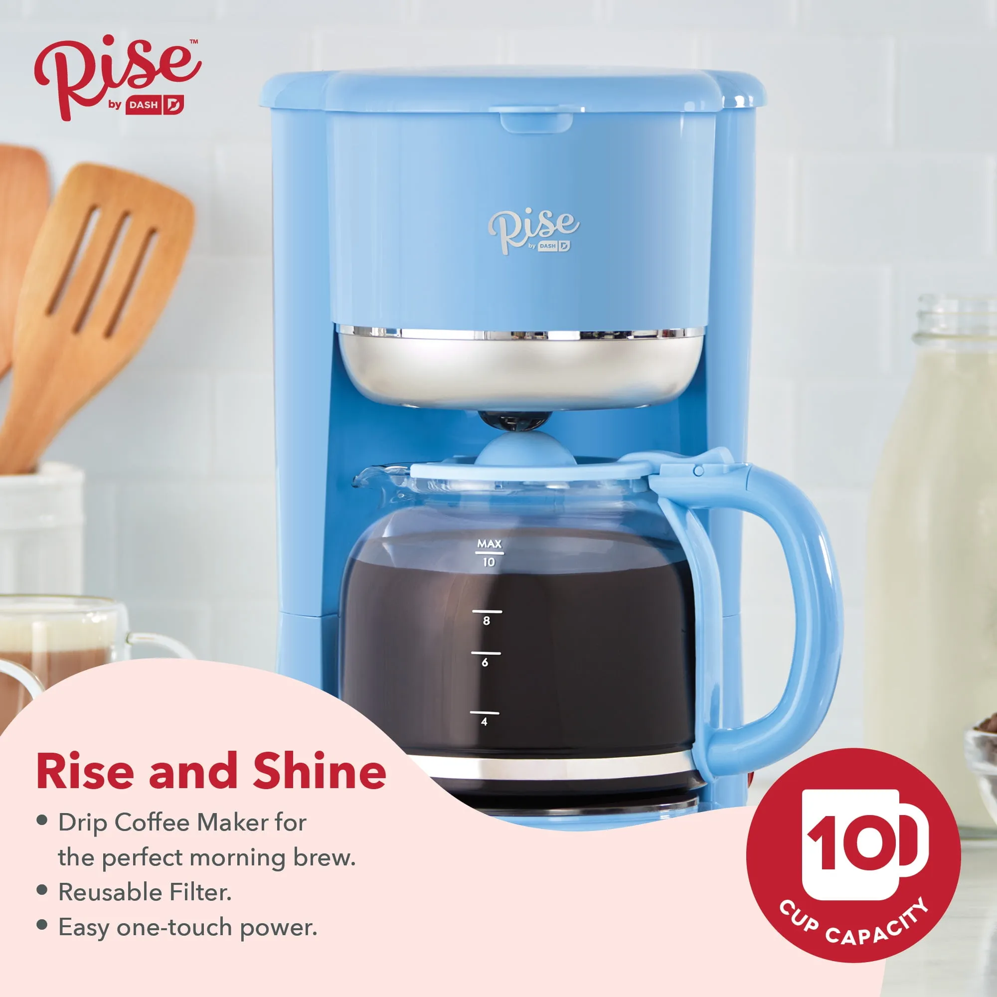 Rise By Dash Coffee Maker- Blue - Image 6