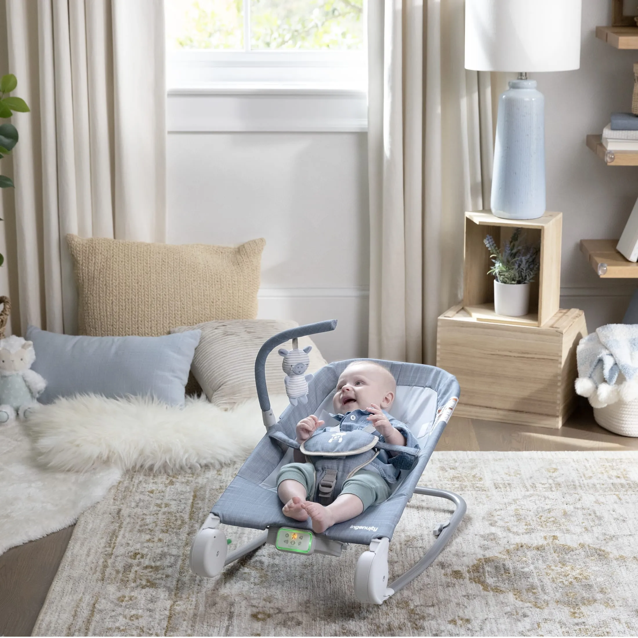 Rock-to-Bounce Infant Massage Seat - Blue - Image 2