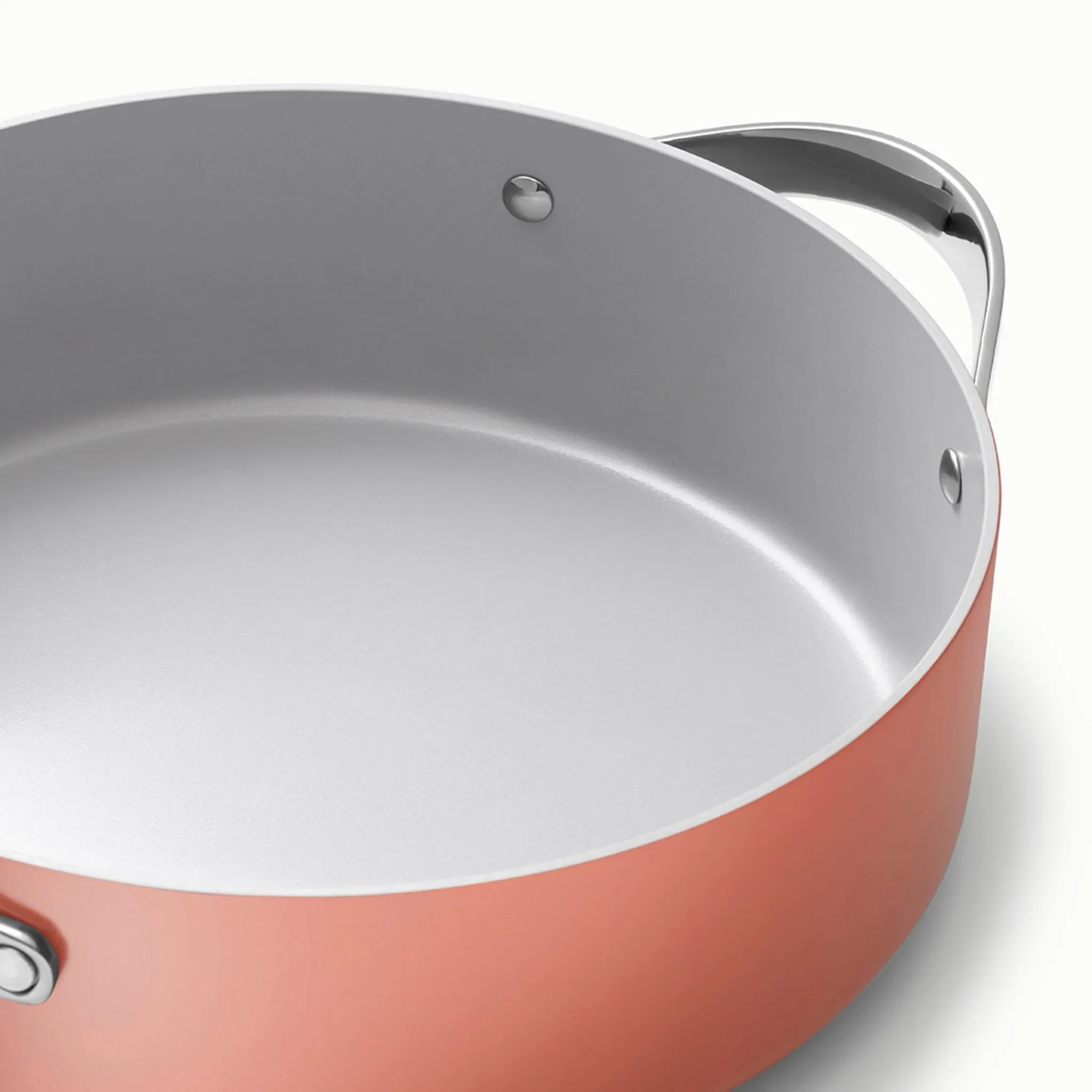 6 Qt Non-Stick Rondeau Pan with Lid - Terracotta Pink - Image 2