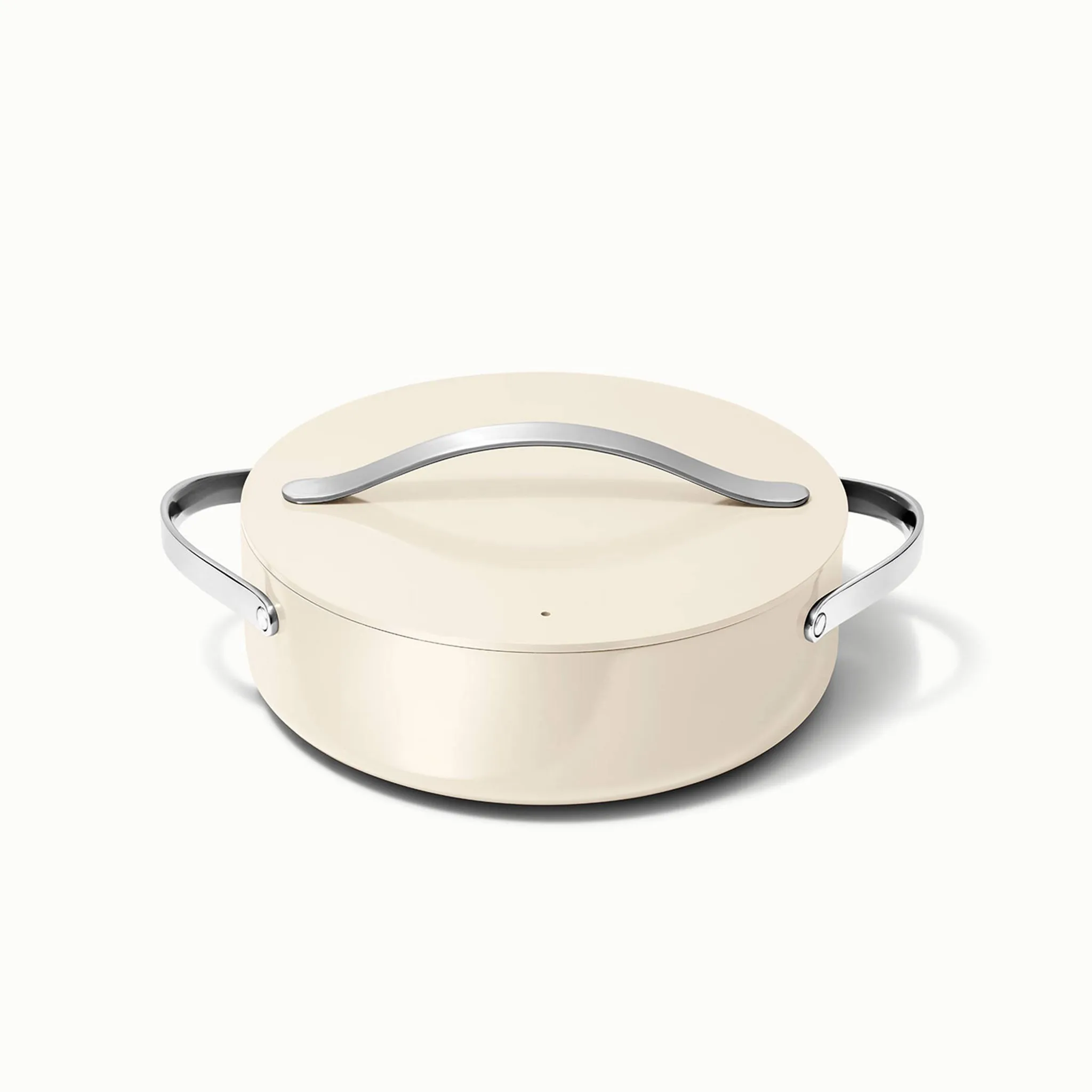 6 Qt Non-Stick Rondeau Pan with Lid - Cream