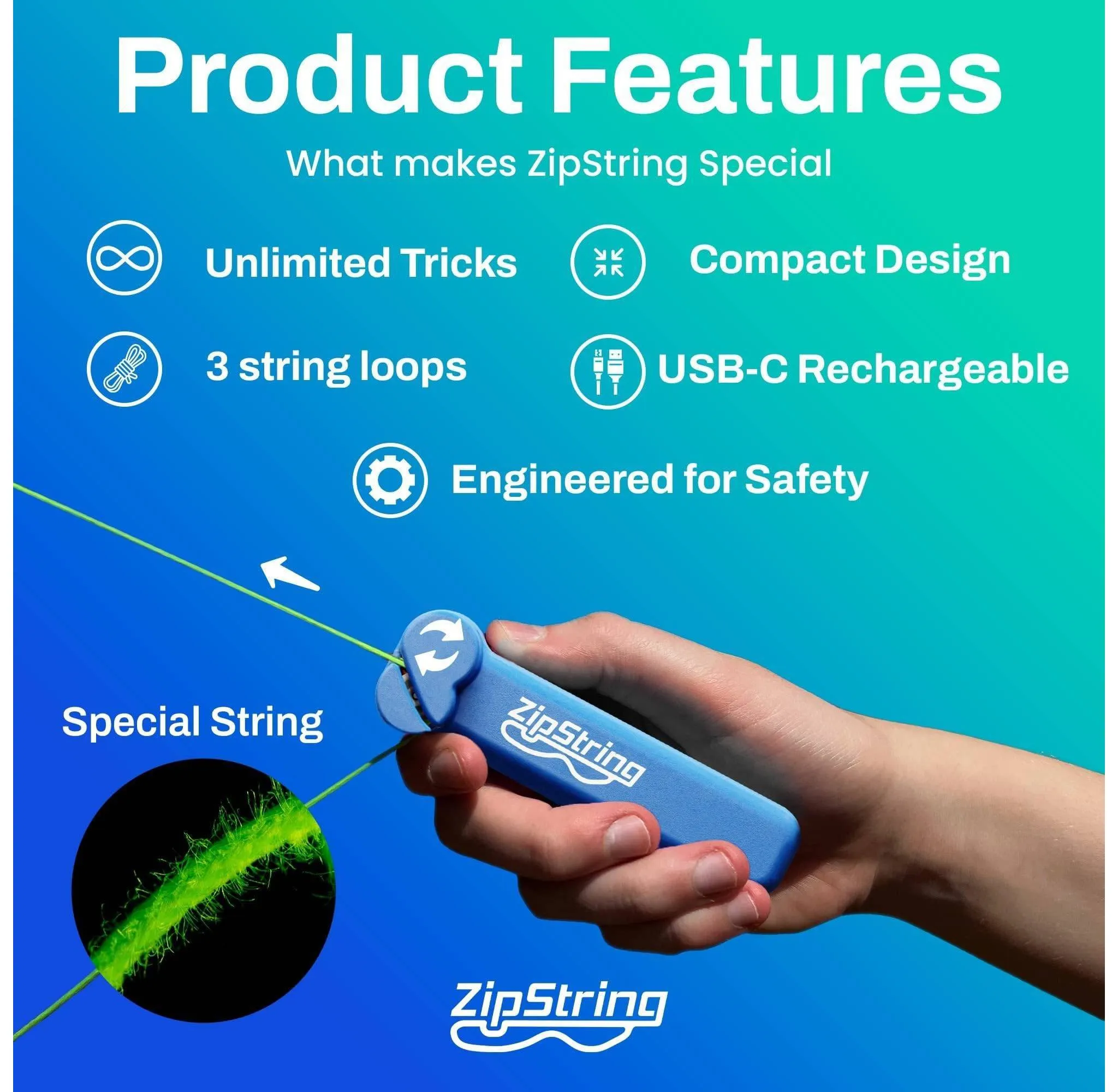 Rope Launcher Toy - Blue - Image 5