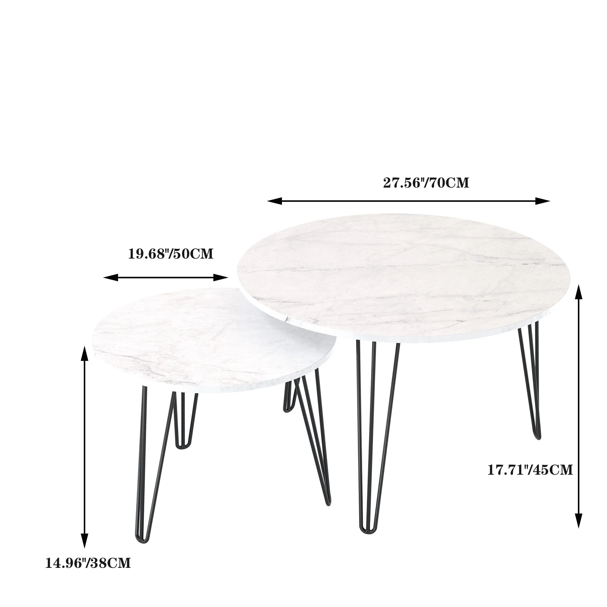 Round Nesting Coffee Table for Living Room (Set of 2) - Image 10