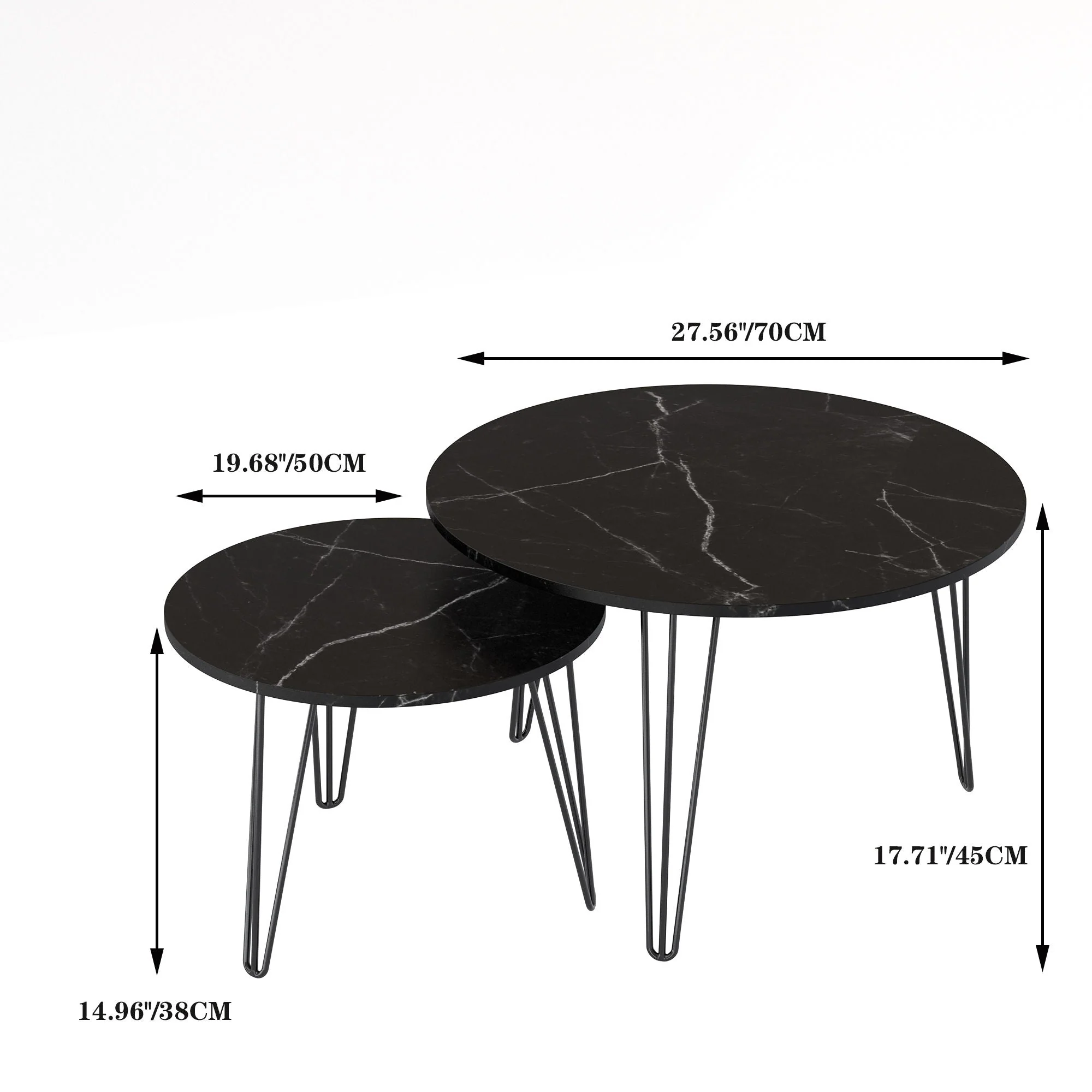 Round Nesting Coffee Table for Living Room (Set of 2) - Image 6