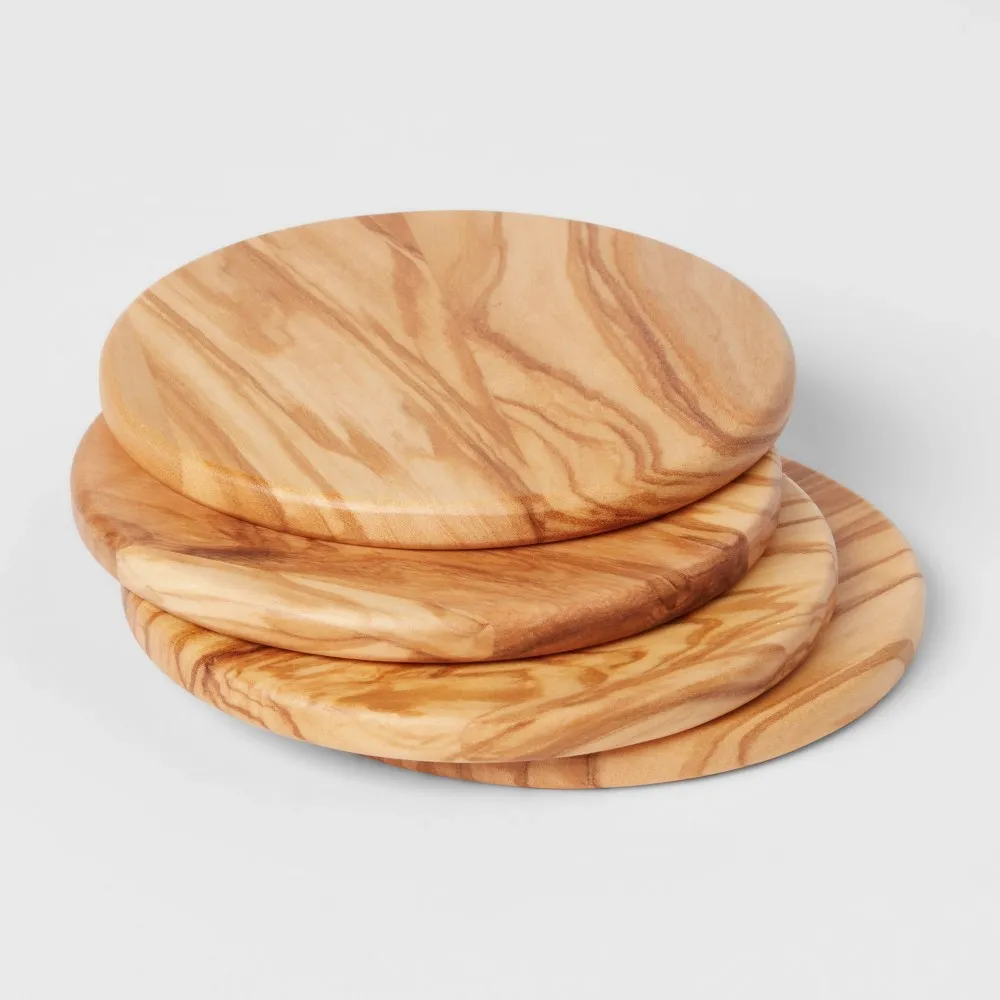 Round Olivewood Coasters - 4 Pack