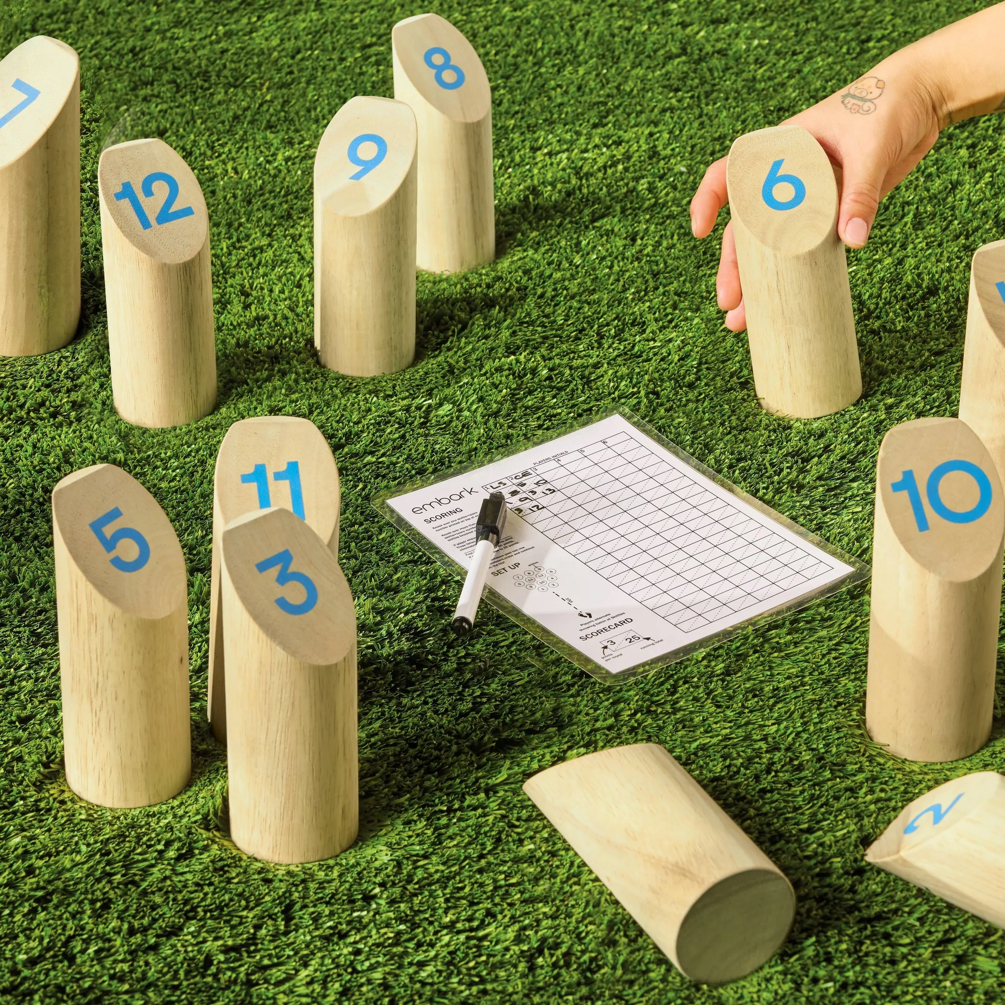 Rubberwood Numbered Peg Game Target Toss - Image 3