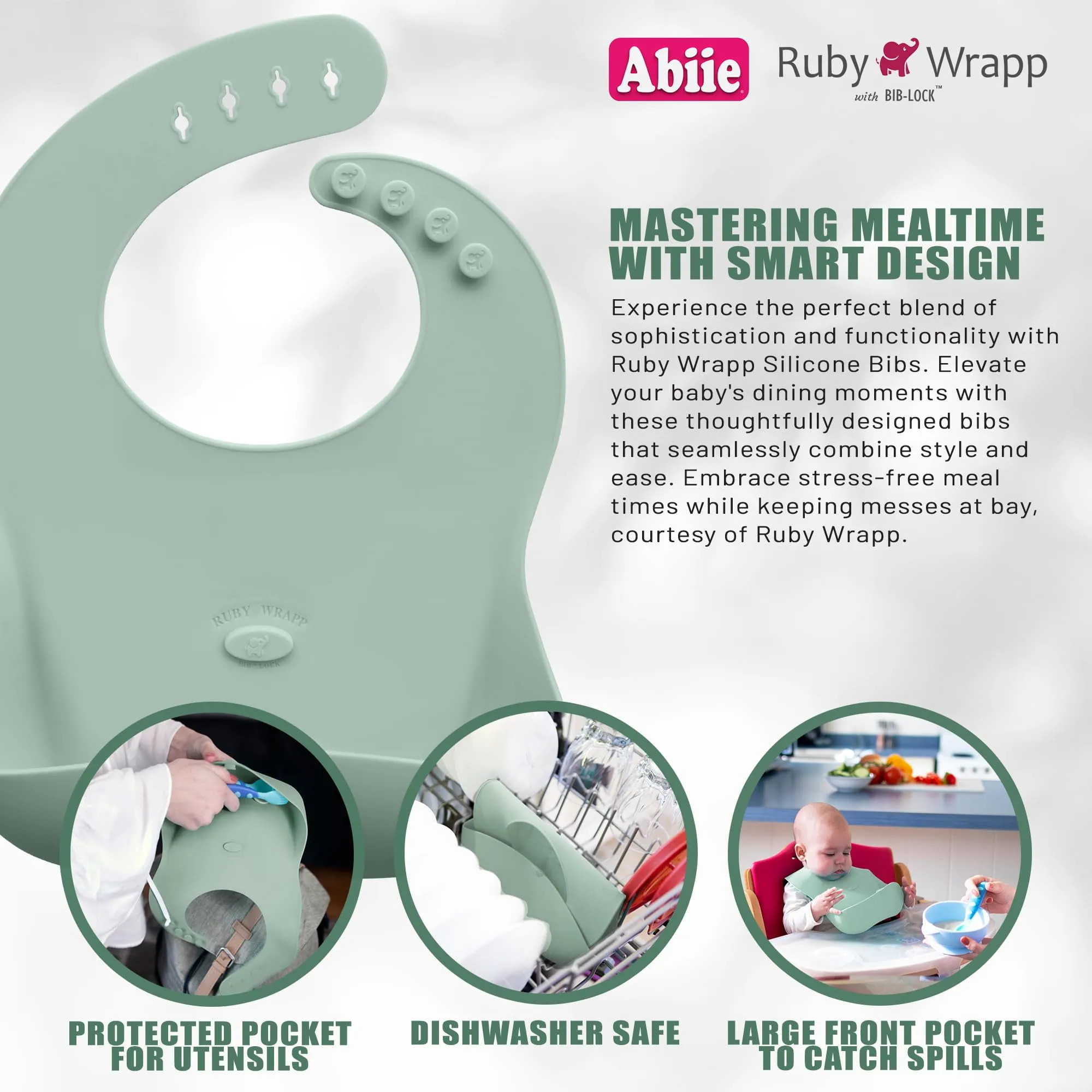 Ruby Wrapp Silicone Bibs - Apricot Blush and Terra Cotta - Image 4
