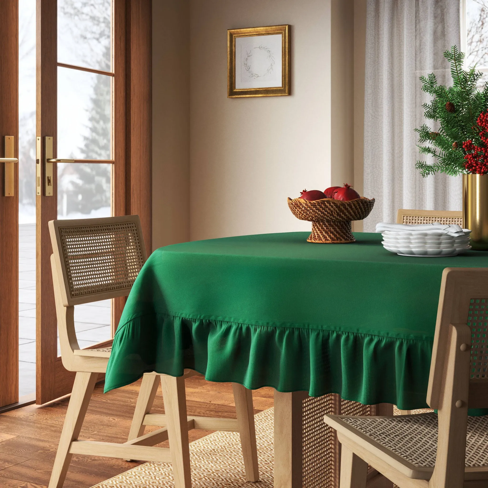 Ruffle Tablecloth - Green - Image 3