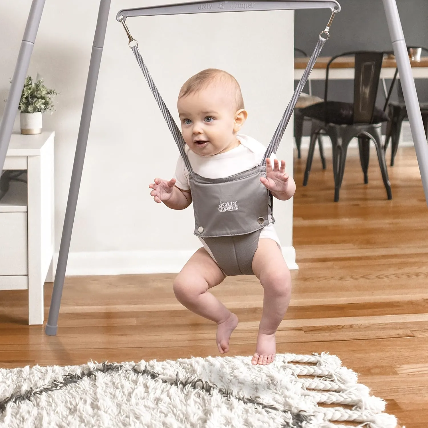 Saddle Baby Exerciser with Stand - Grey - Image 3