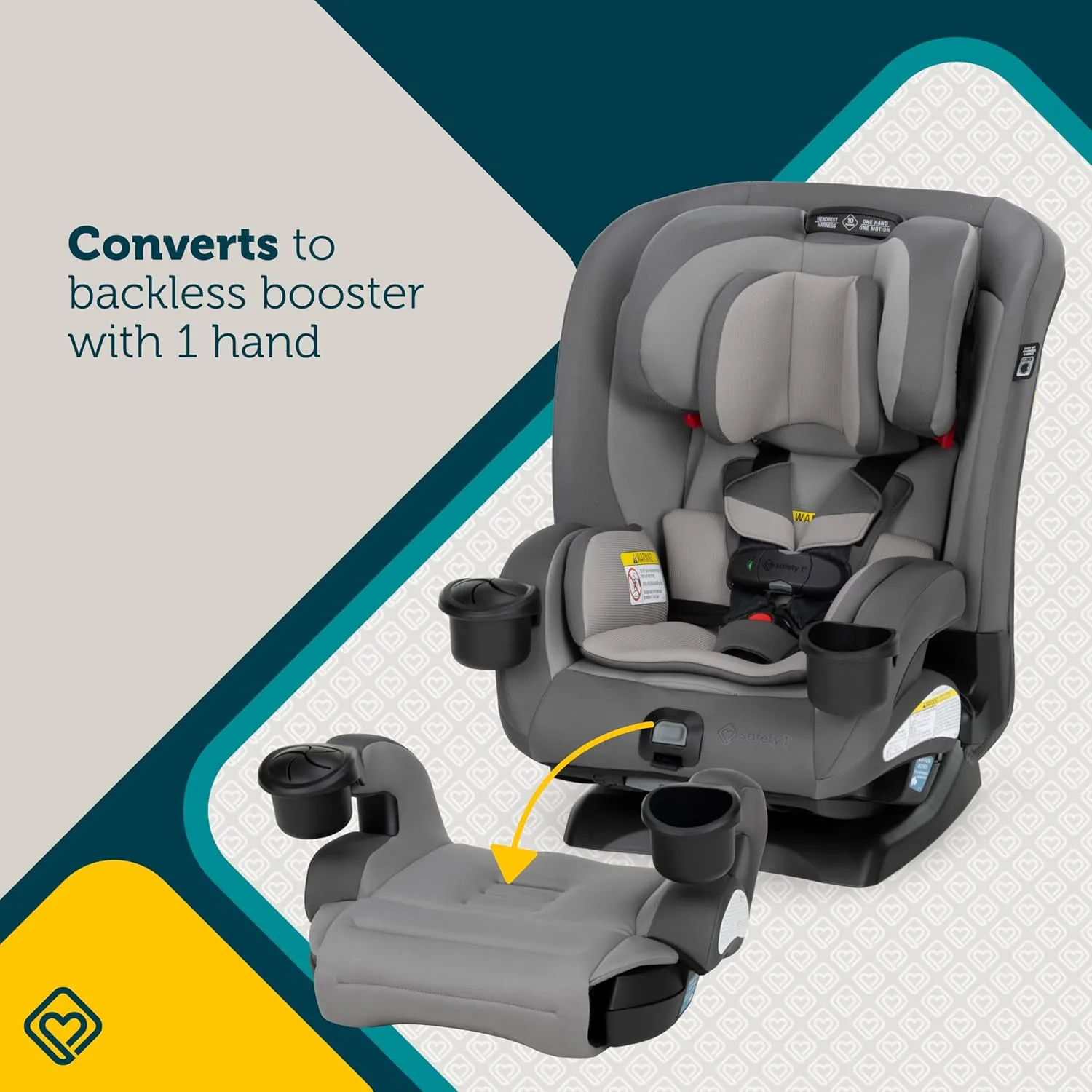 EverSlim 4-in-1 Convertible Car Seat - Fiddlehead - Image 5