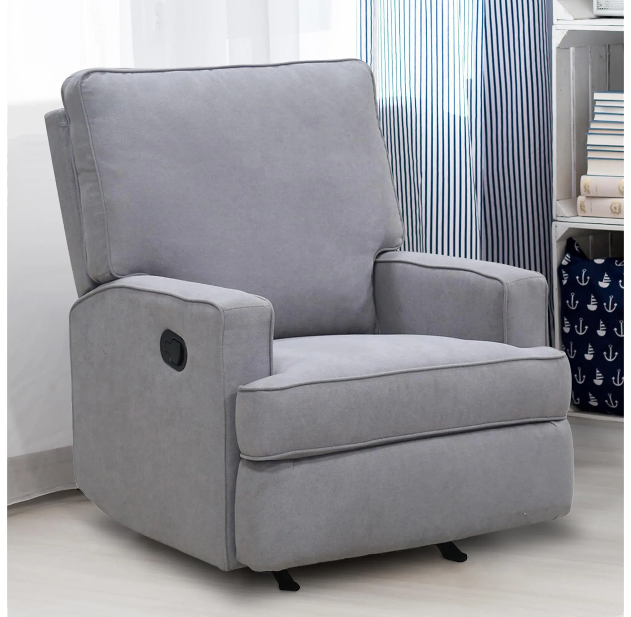 Salma Rocker Recliner Chair - Light Gray
