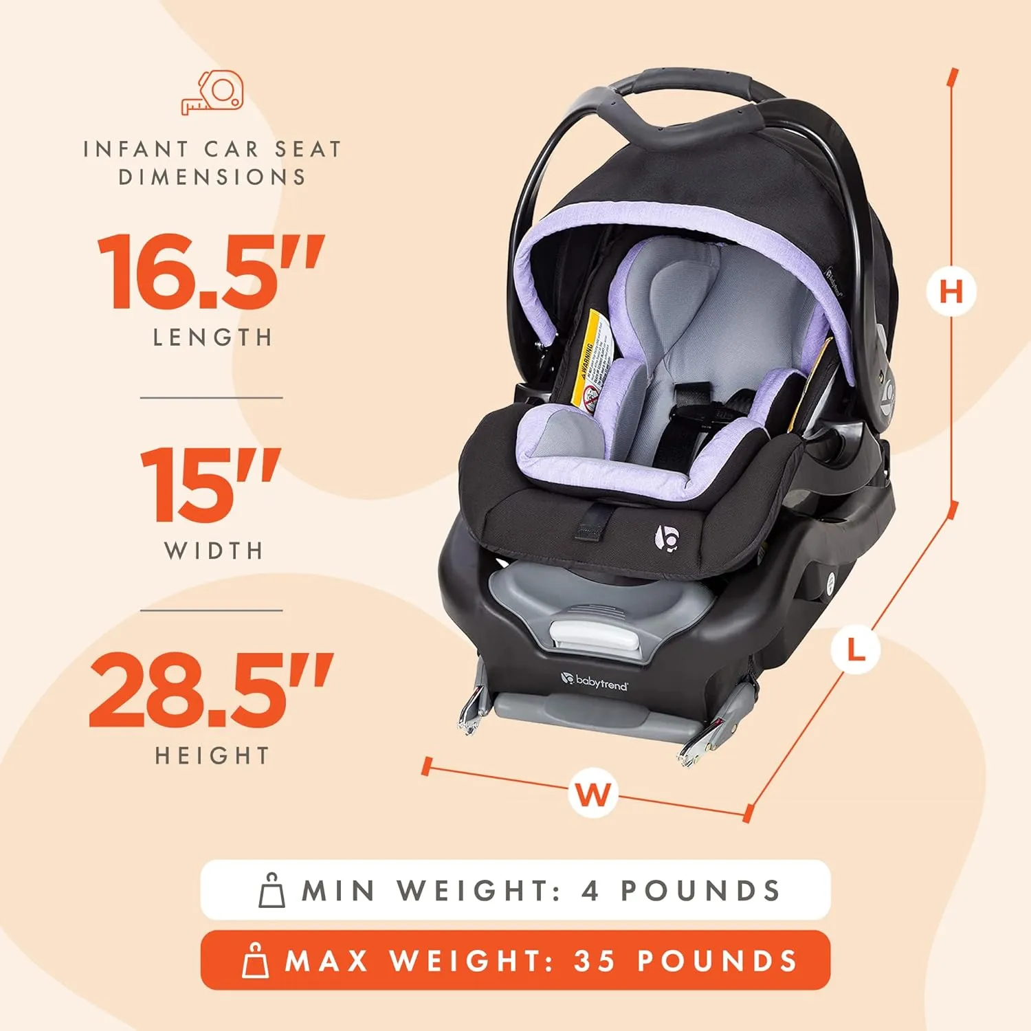 Secure Snap Tech 35 Infant Car Seat - Lavender Ice - Image 4
