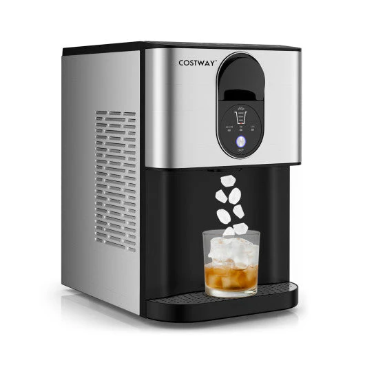 Self Dispensing Nugget Ice Maker Countertop With Soft Chewable Pellet Ice Cubes-Silver - Image 2