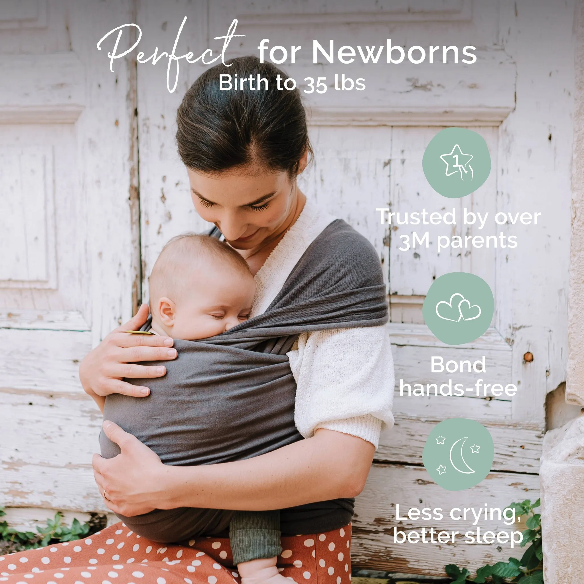 Serenity Wrap Baby Carriers - Organic Dark Gray - Image 4