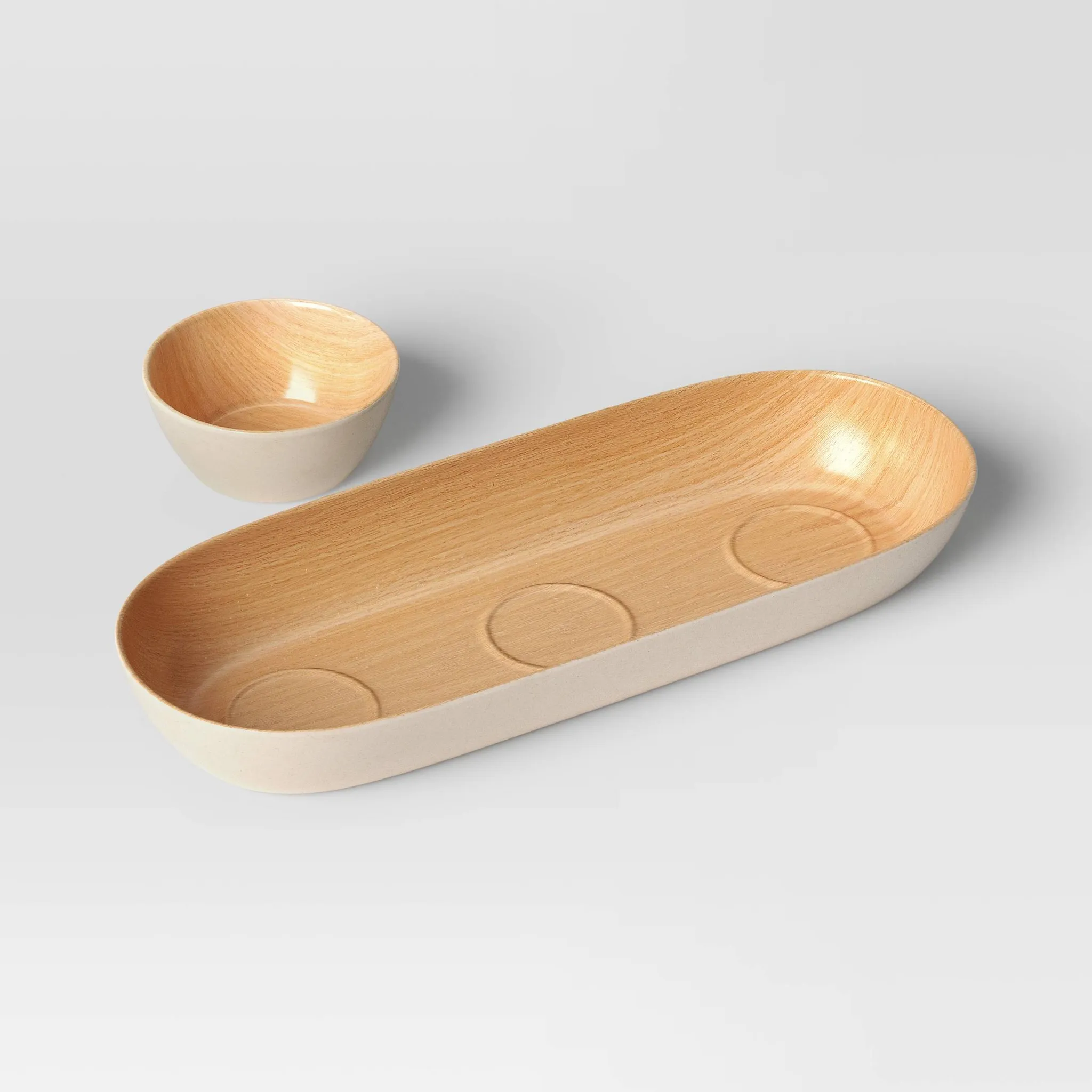 Serving Tray and Dip Bowl Set