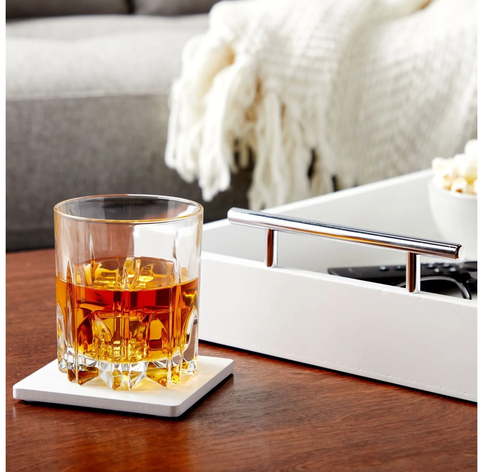 Serving Tray with Handles and Coasters - Image 3