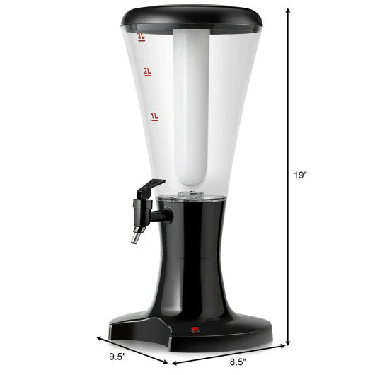 Set of 2 3L Draft Beer Tower Dispenser With LED Lights - Image 5