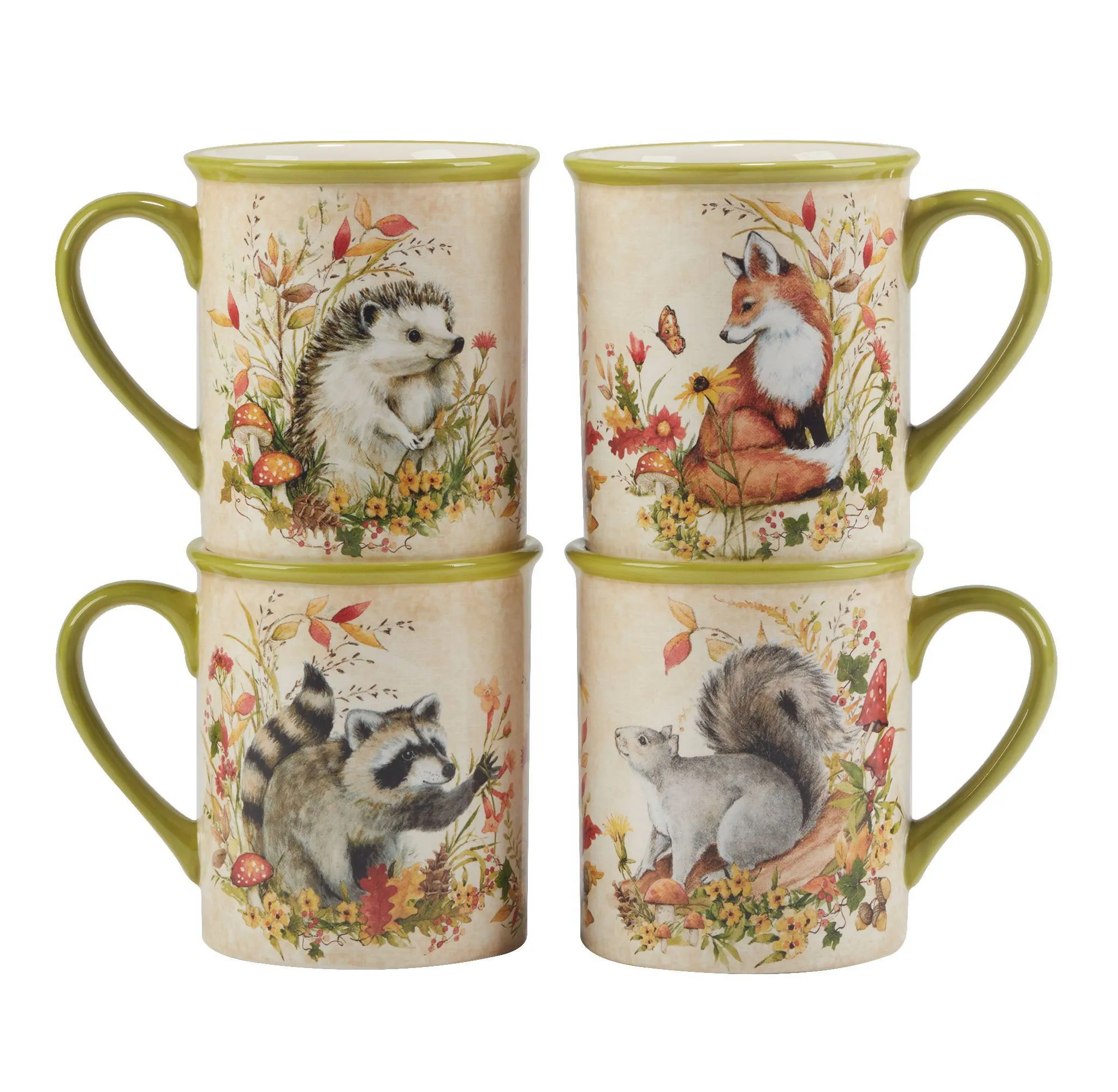Set of 4 18oz Woodland Critters Mugs