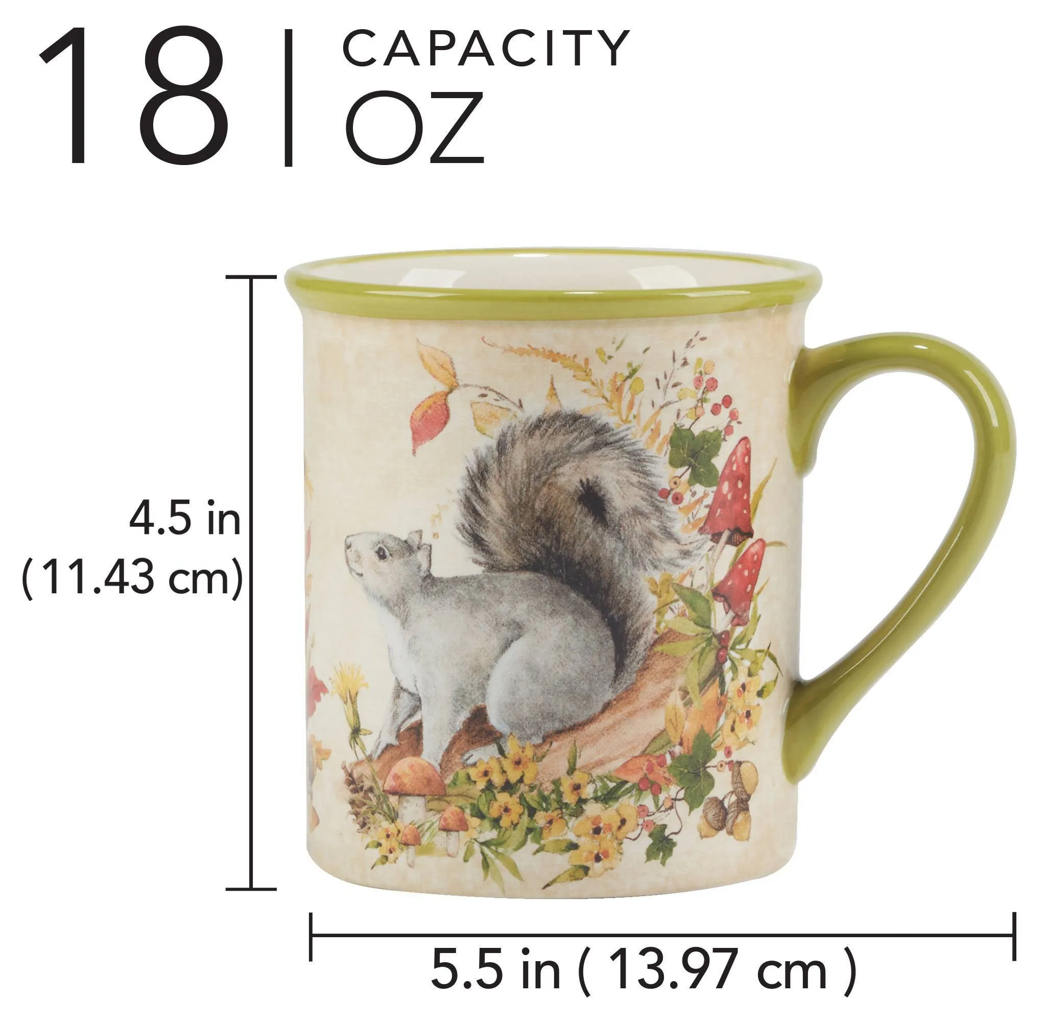 Set of 4 18oz Woodland Critters Mugs - Image 3