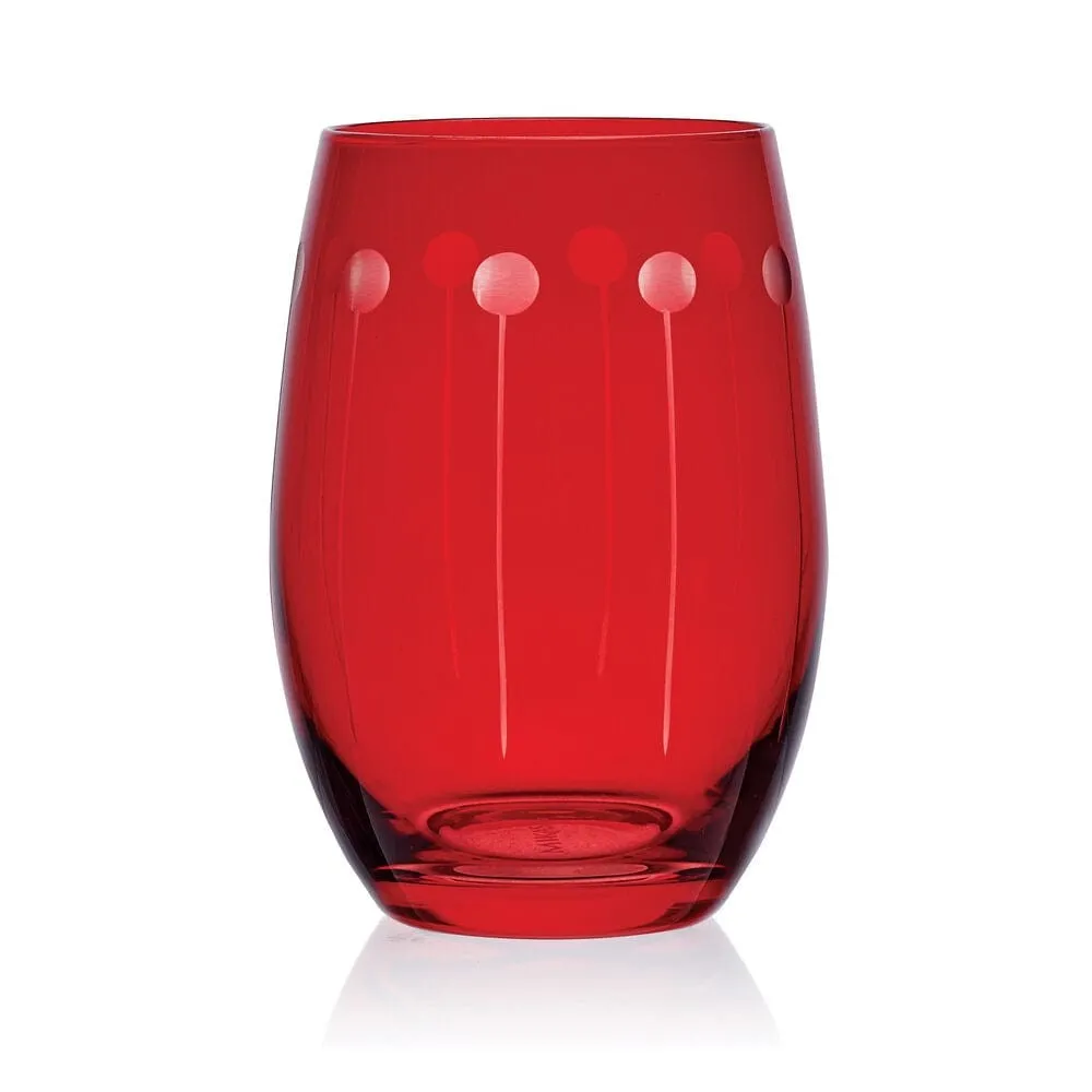 Set of 6 Stemless Wine Glasses - Ruby - Image 2