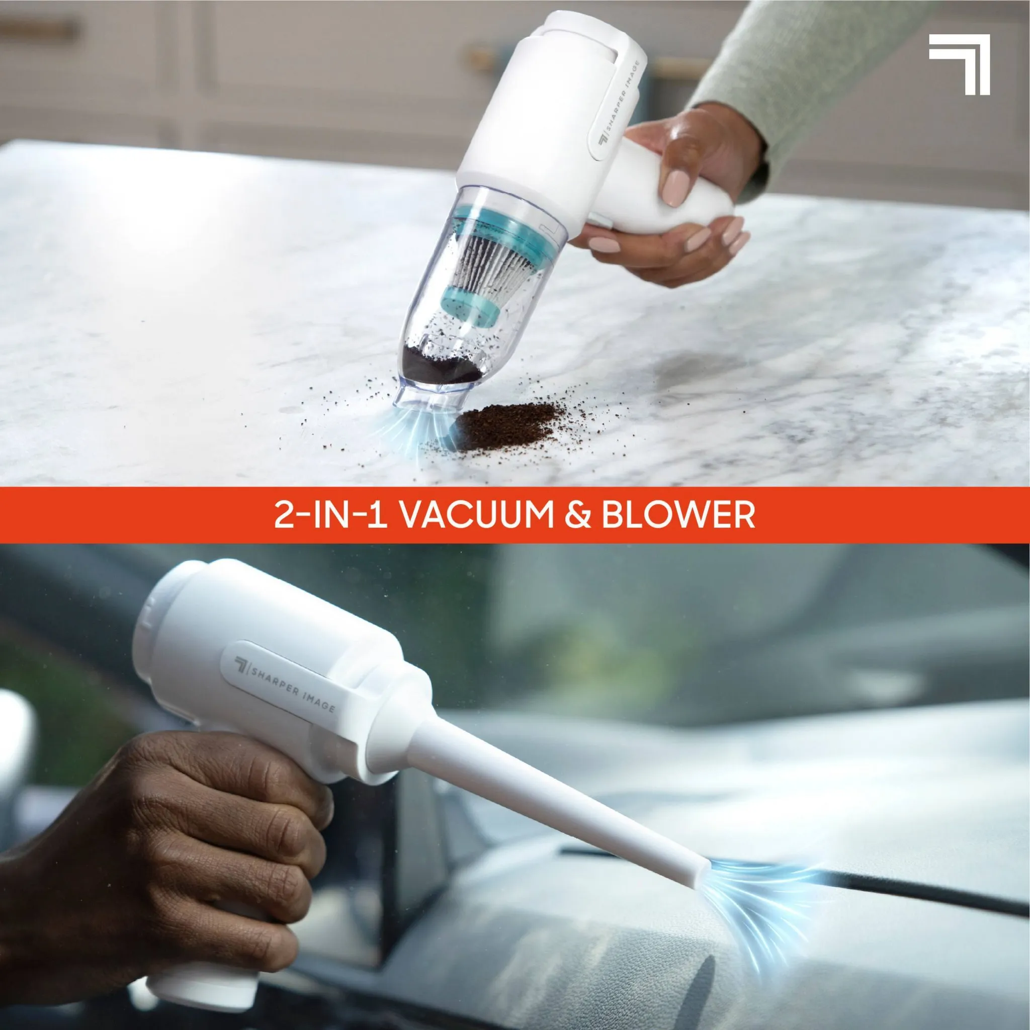 Sharper Image Cordless Handheld Vacuum and Blower - White - Image 5