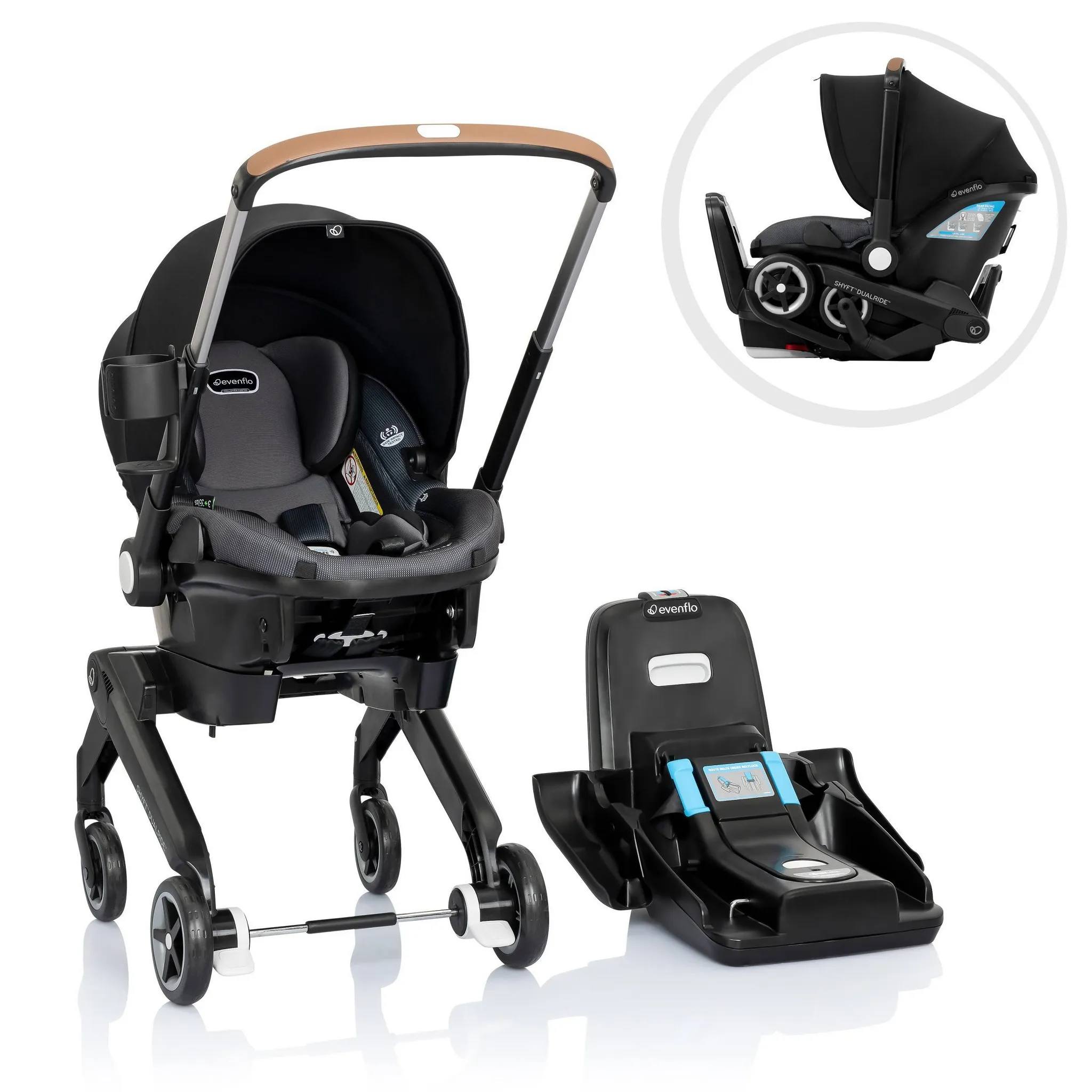 Shyft DualRide Travel System with Carryall Storage - Boone Gray