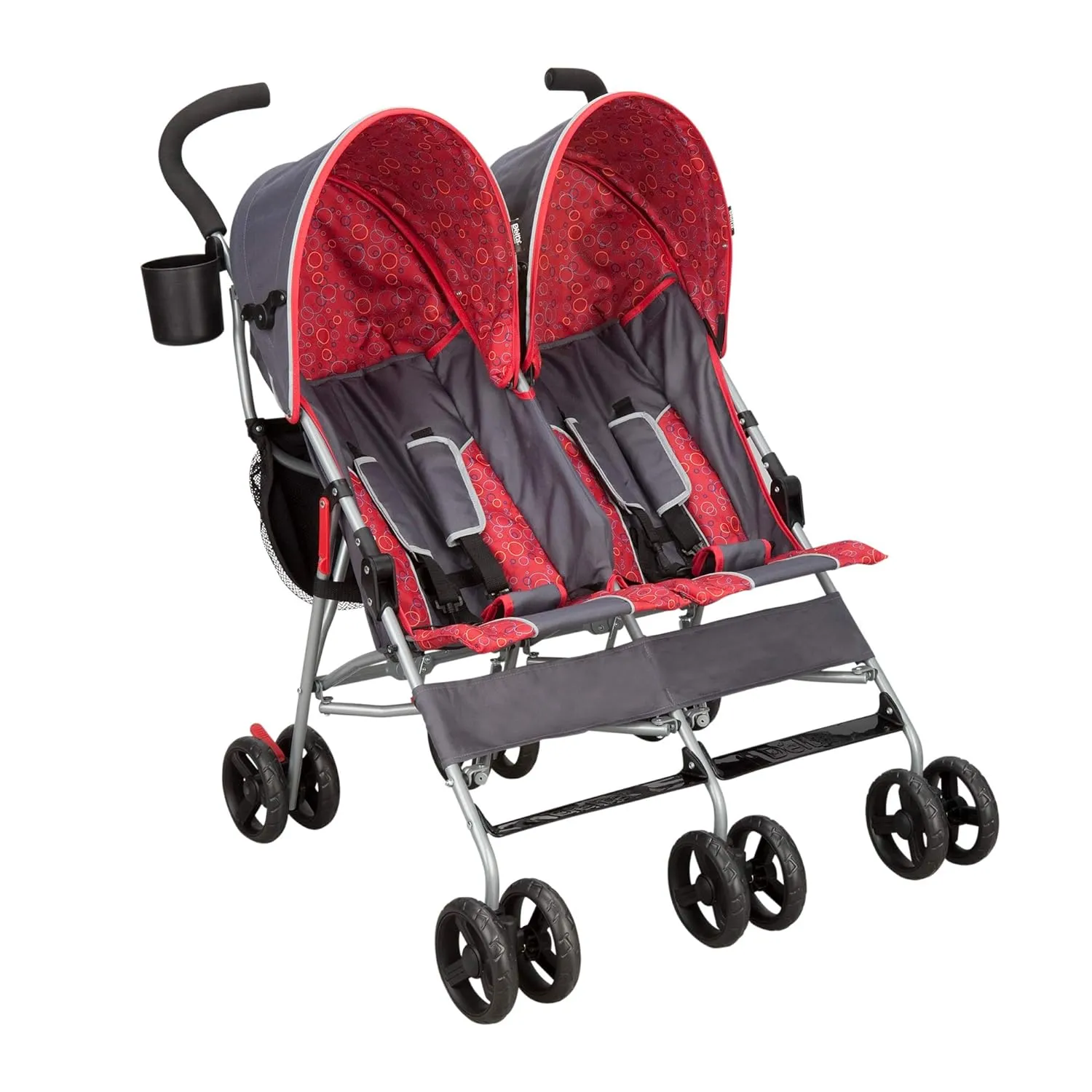 Side by Side Baby Stroller - Grey - Image 5