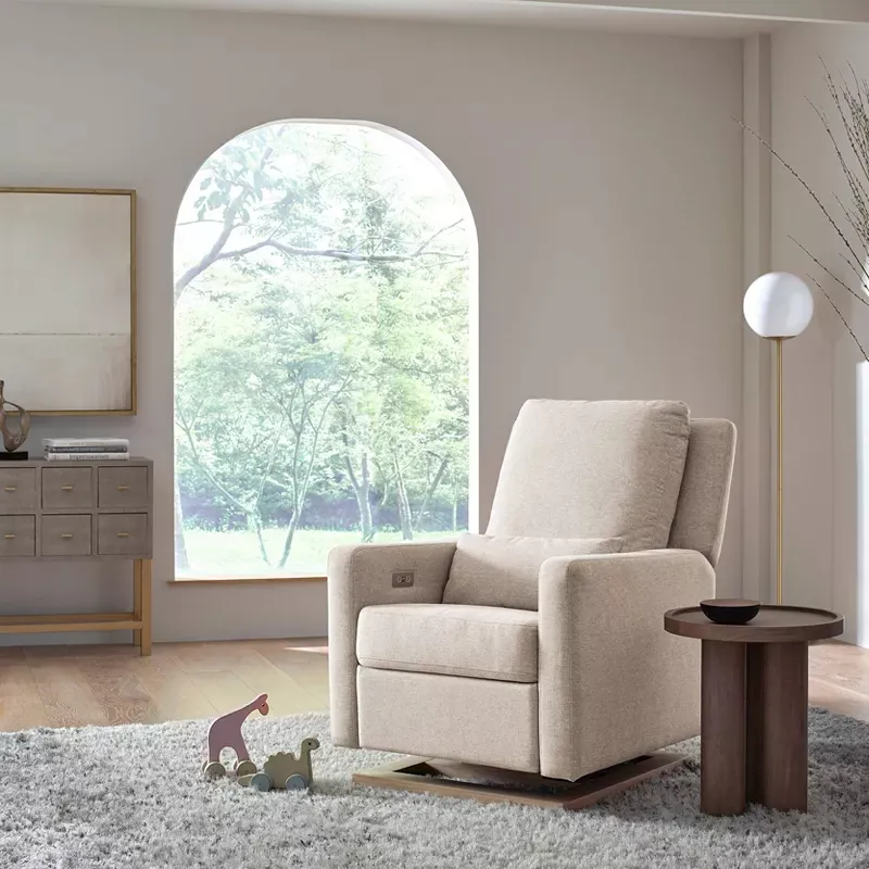 Sigi Glider Recliner With USB - Performance Beach Light Wood Base - Image 5