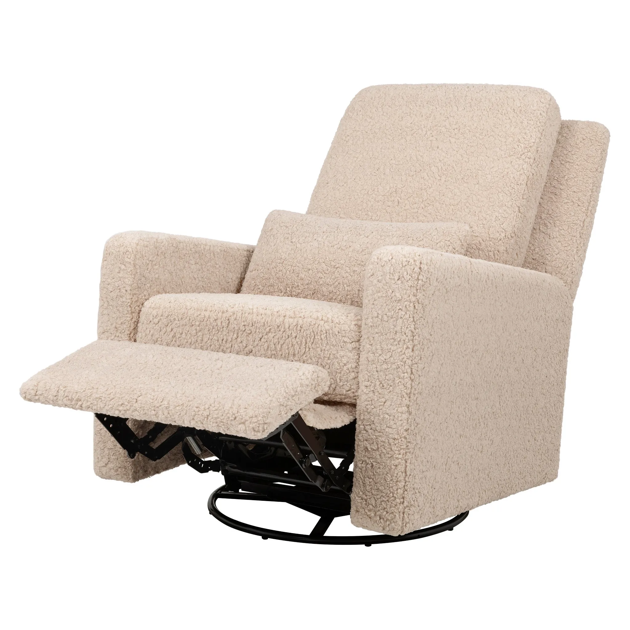 Sigi Recliner and Swivel Glider - Faux Shearling Cream - Image 3