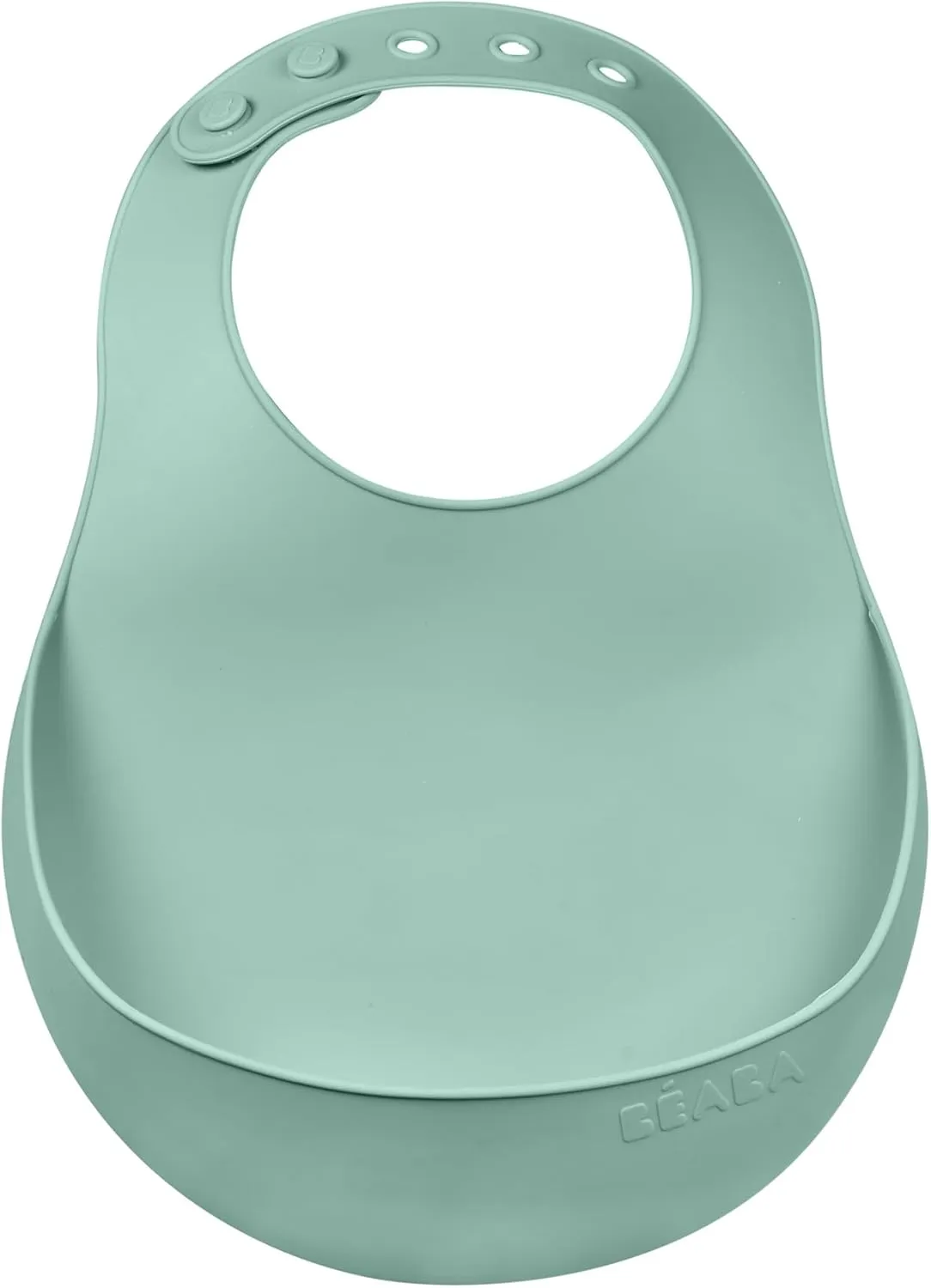 Silicone Baby Bib with Food Catcher - Sage - Image 4