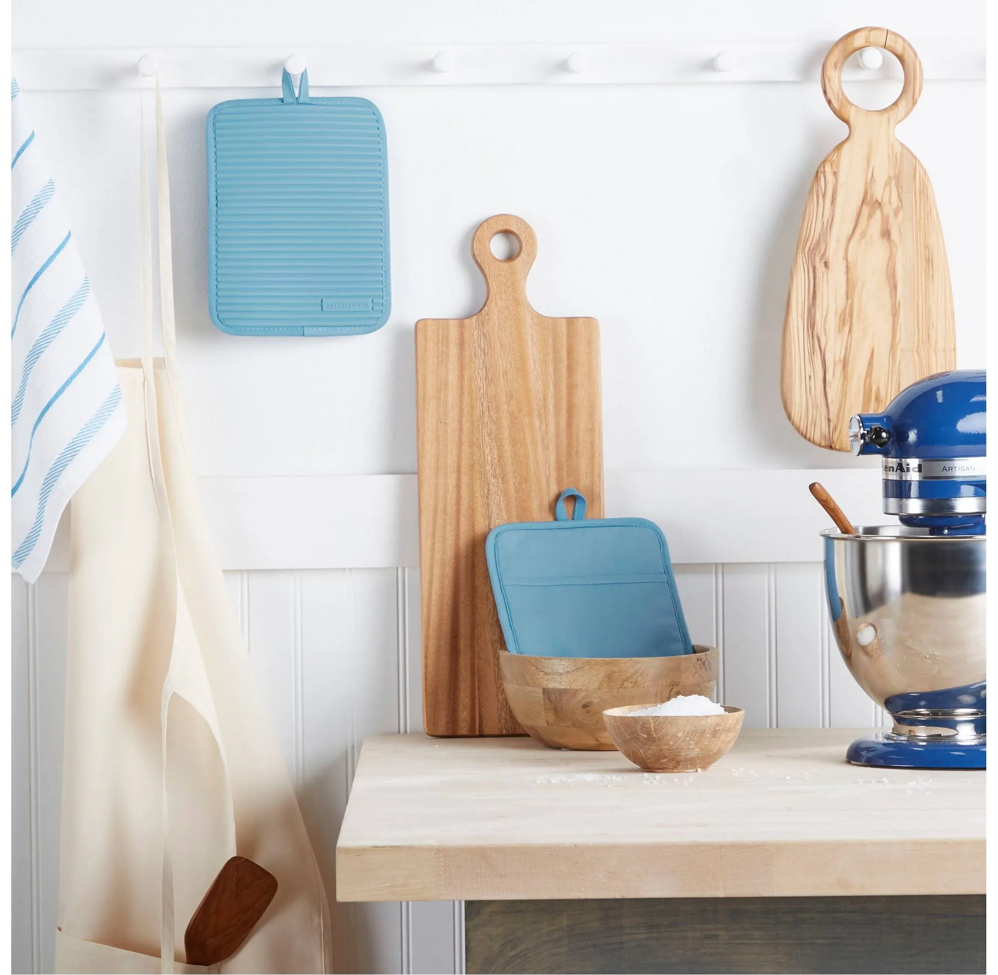 Silicone Ribbed Pot Holders - Light Blue - Image 2