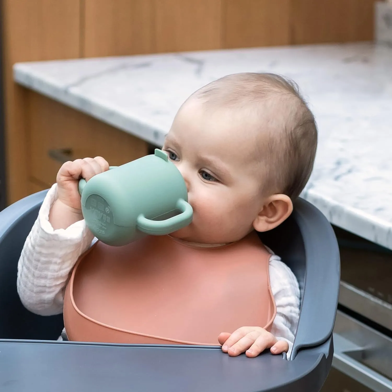 Silicone Sippy Cup - Sage - Image 4