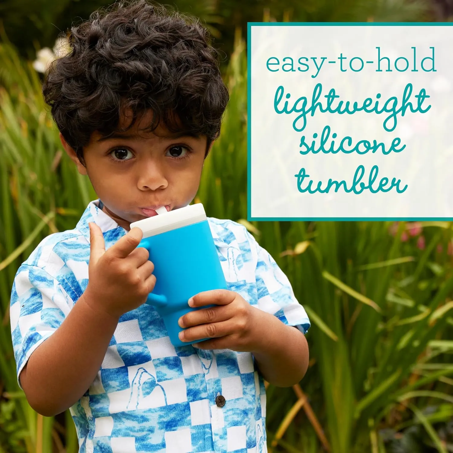 Silicone Sippy Cup with Straw & Handle - Ocean - Image 4