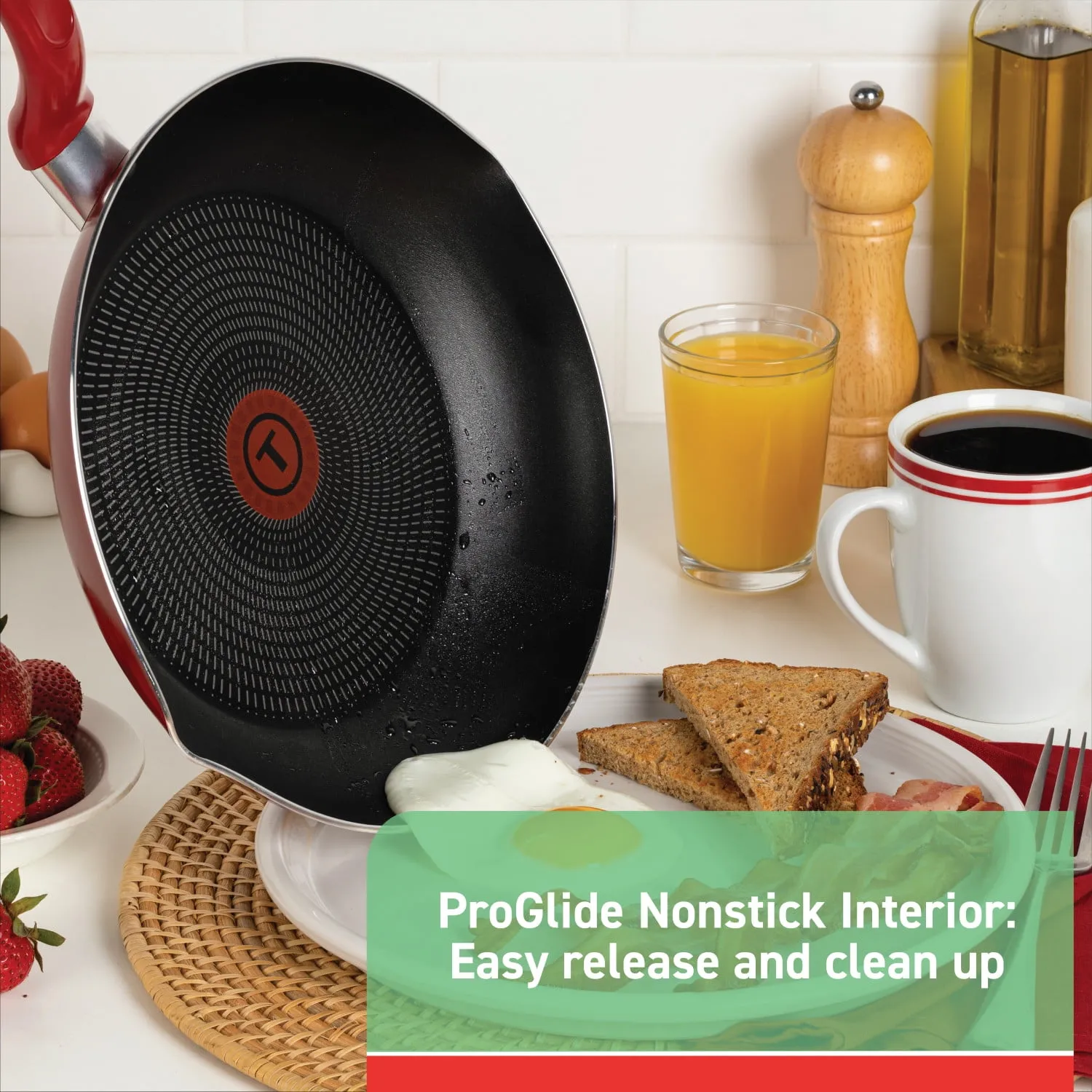 Simple Care Non-Stick Cookware, 5 Quart Jumbo Cooker, Red - Image 2