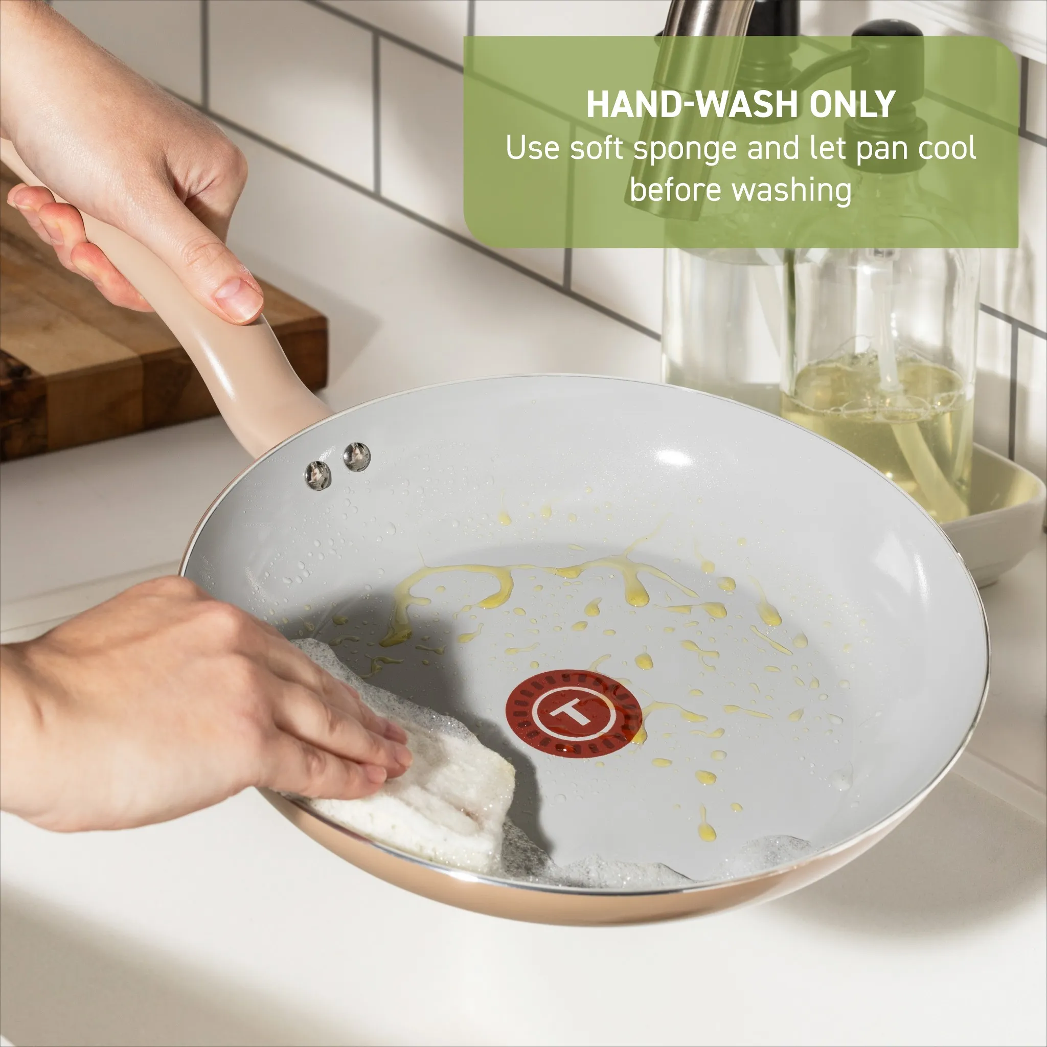 Simply Cook Ceramic Fry Pan Set - Beige - Image 7