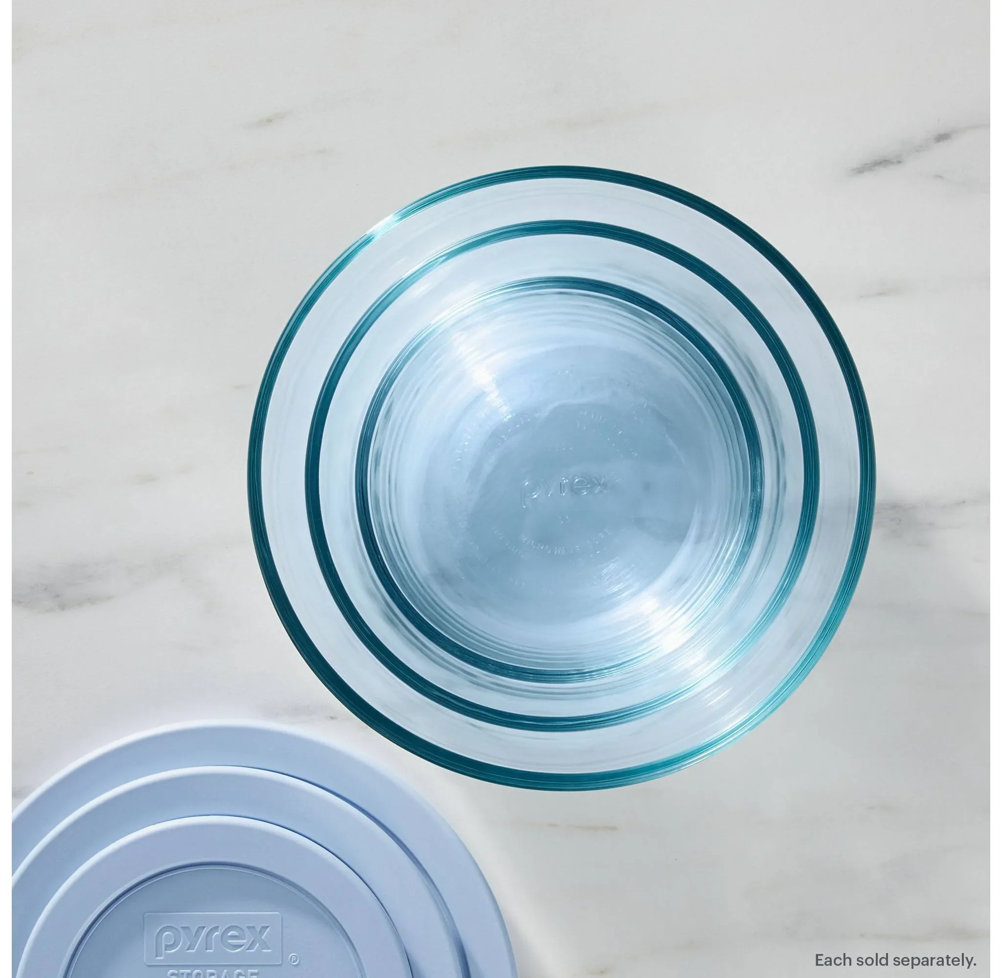 ® Simply Store® Tinted 6pc Lidded Round Storage Set Blue: Glass Bowls with Lids, Microwave-Safe, 16 Volume Capacity - Image 4