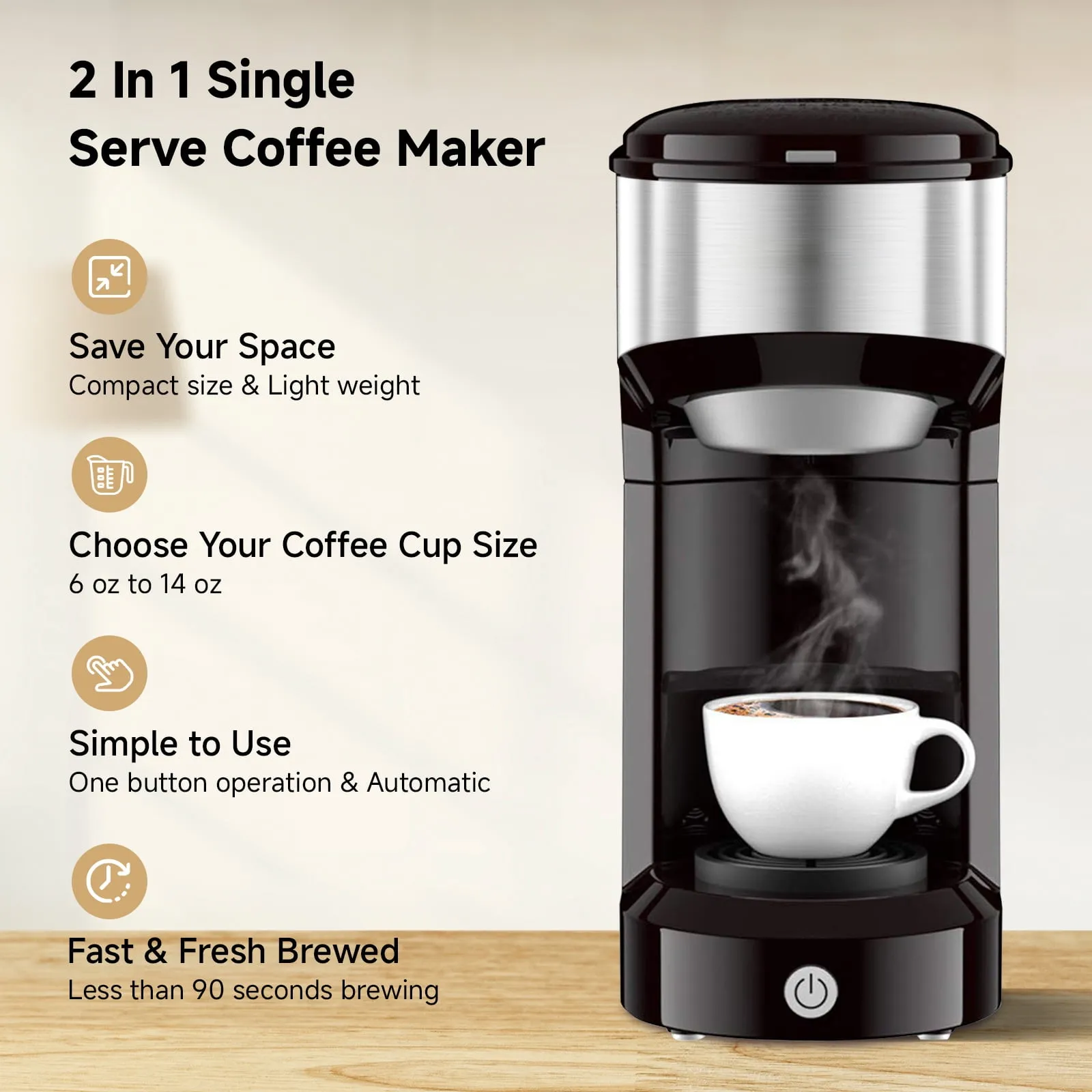 Single Serve Coffee Maker - Portable Mini Coffee Machine - Image 2
