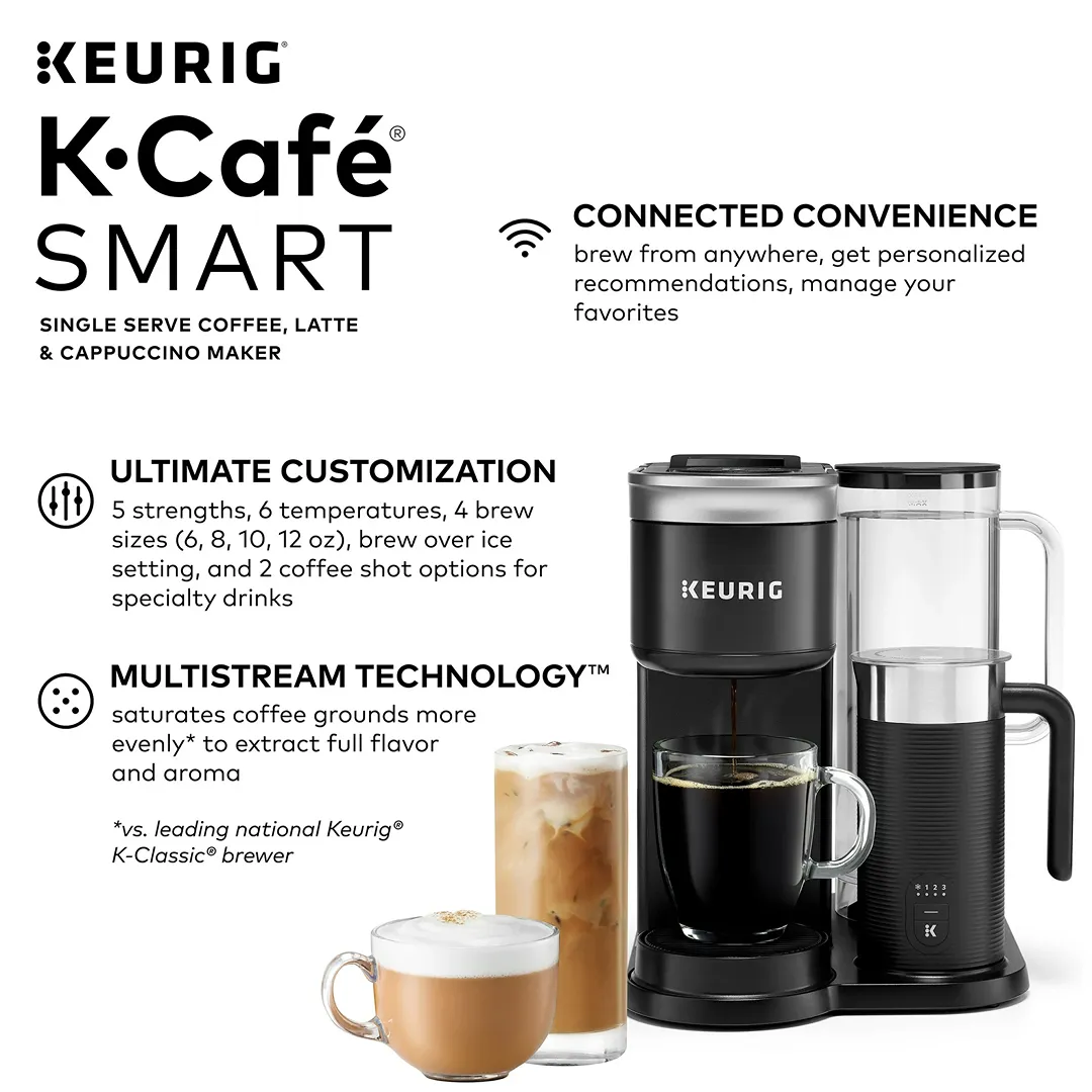 Single-Serve Coffee Maker with WiFi Compatibility - Black - Image 2