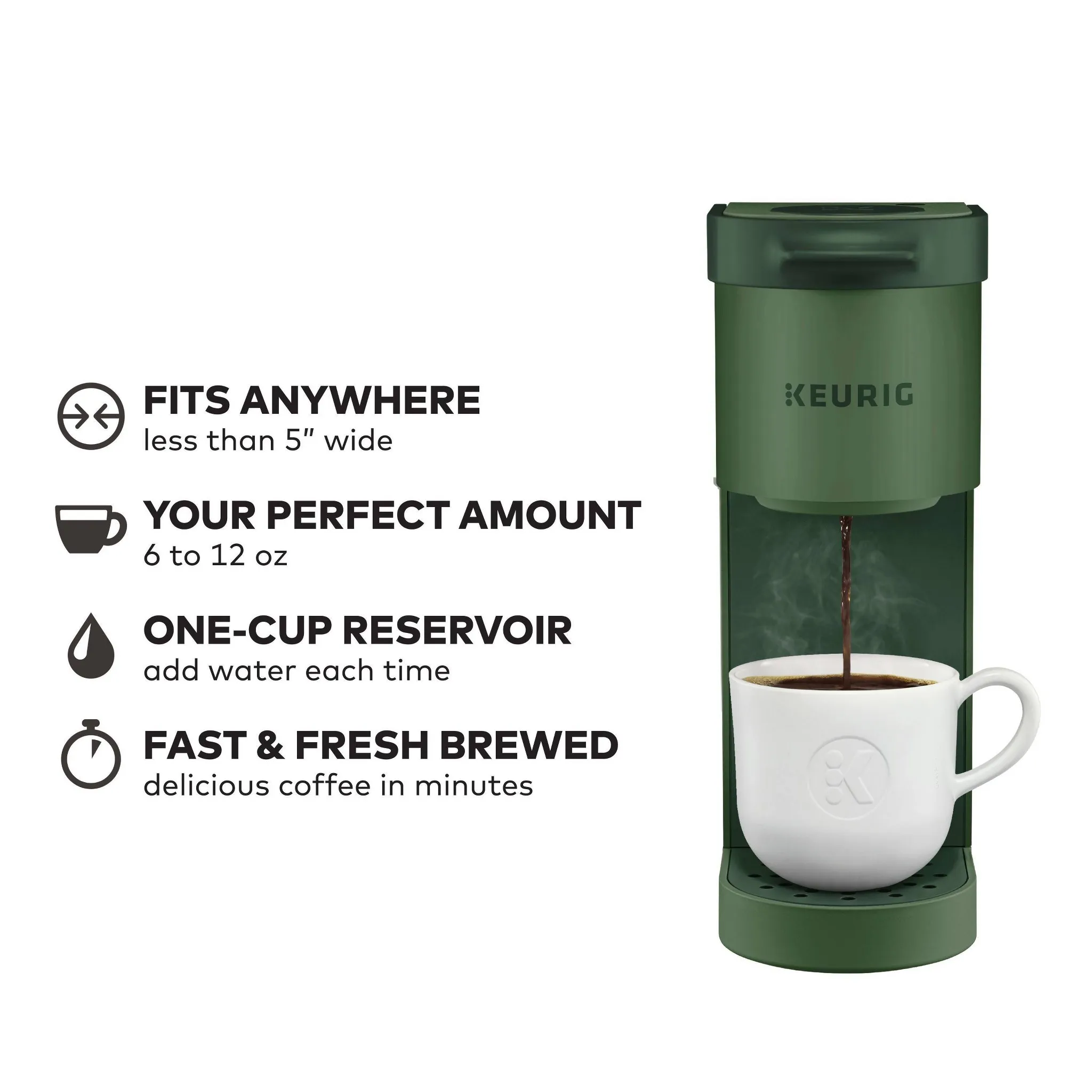 Single-Serve K-Cup Pod Coffee Maker - Green - Image 3