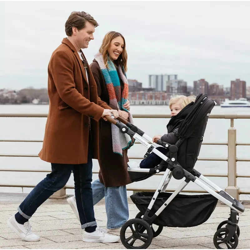 Single-To-Double Stroller 2.0 - Black Windowpane - Image 2