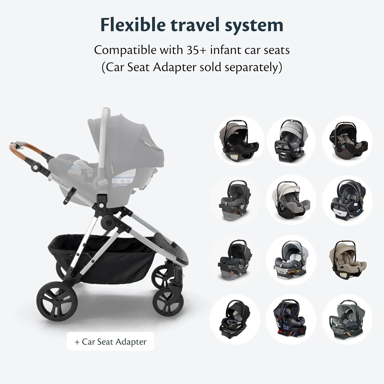 Single-To-Double Stroller 2.0 - Sea Canopy + Cup Holder - Image 2