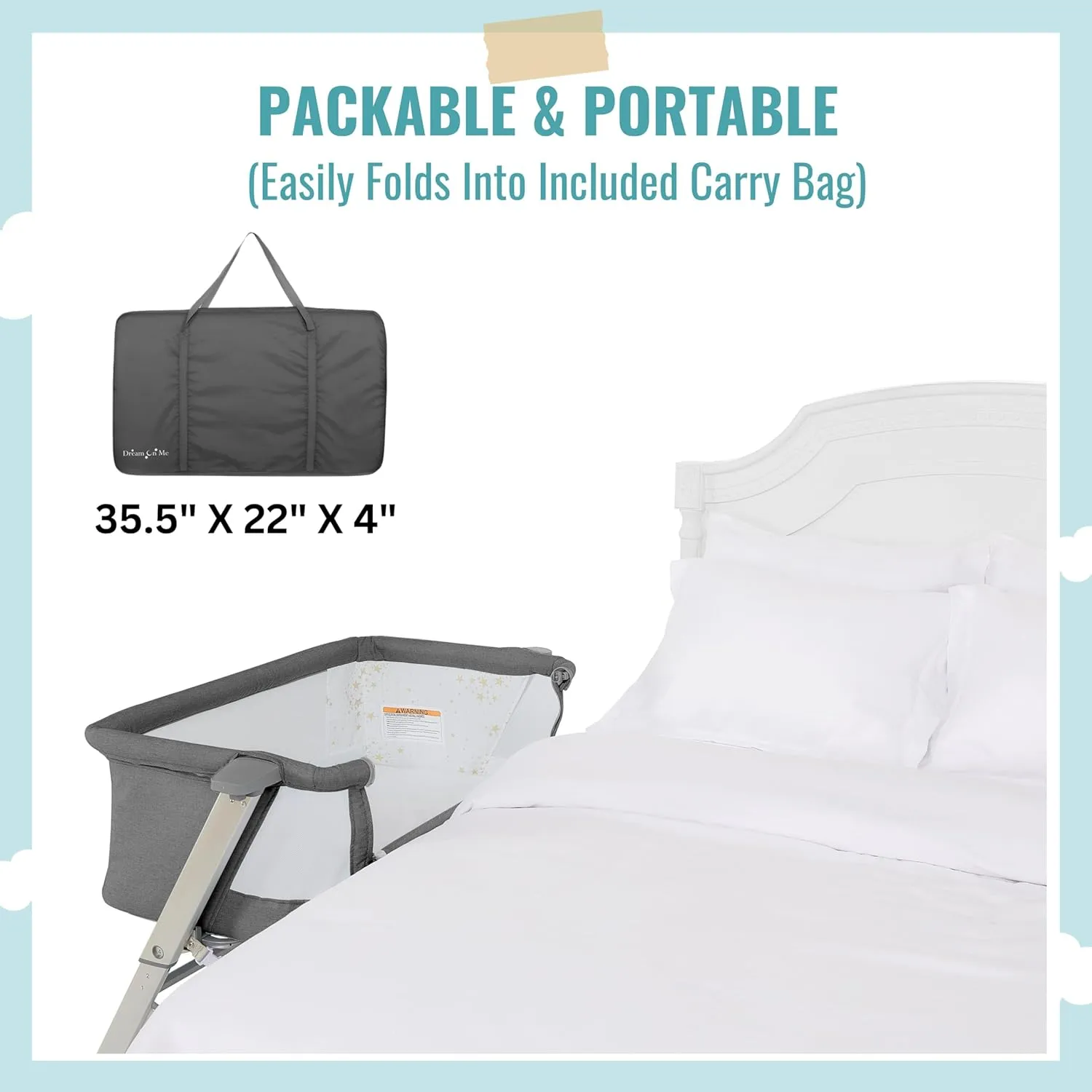 Skylar Bassinet and Bedside Sleeper - Grey - Image 7